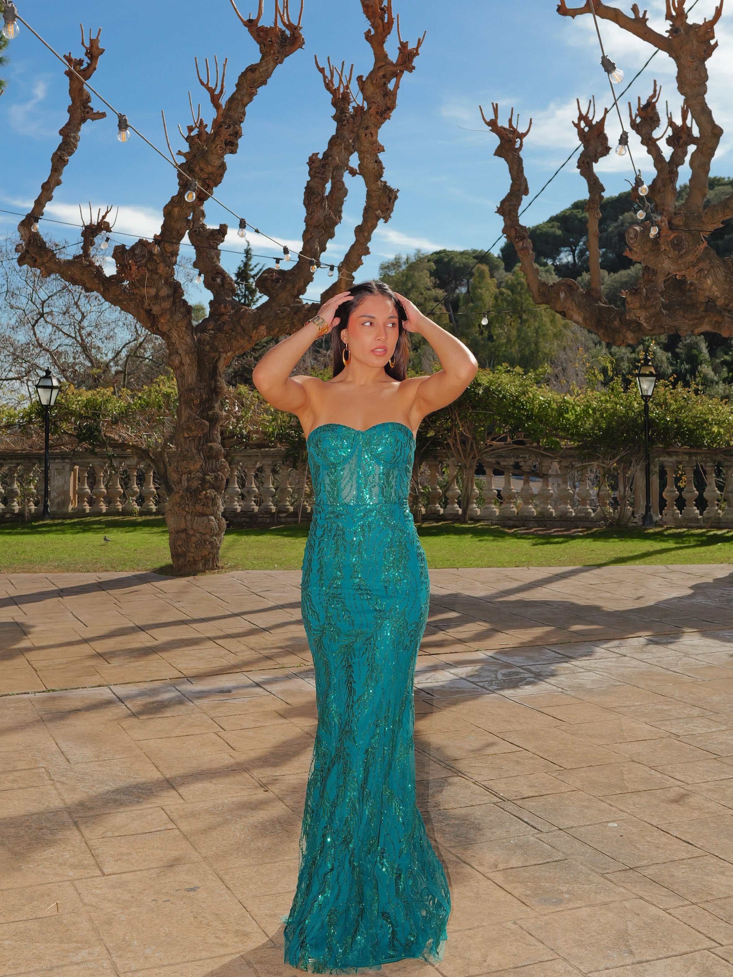 Corset dress RHINESTONES bottle