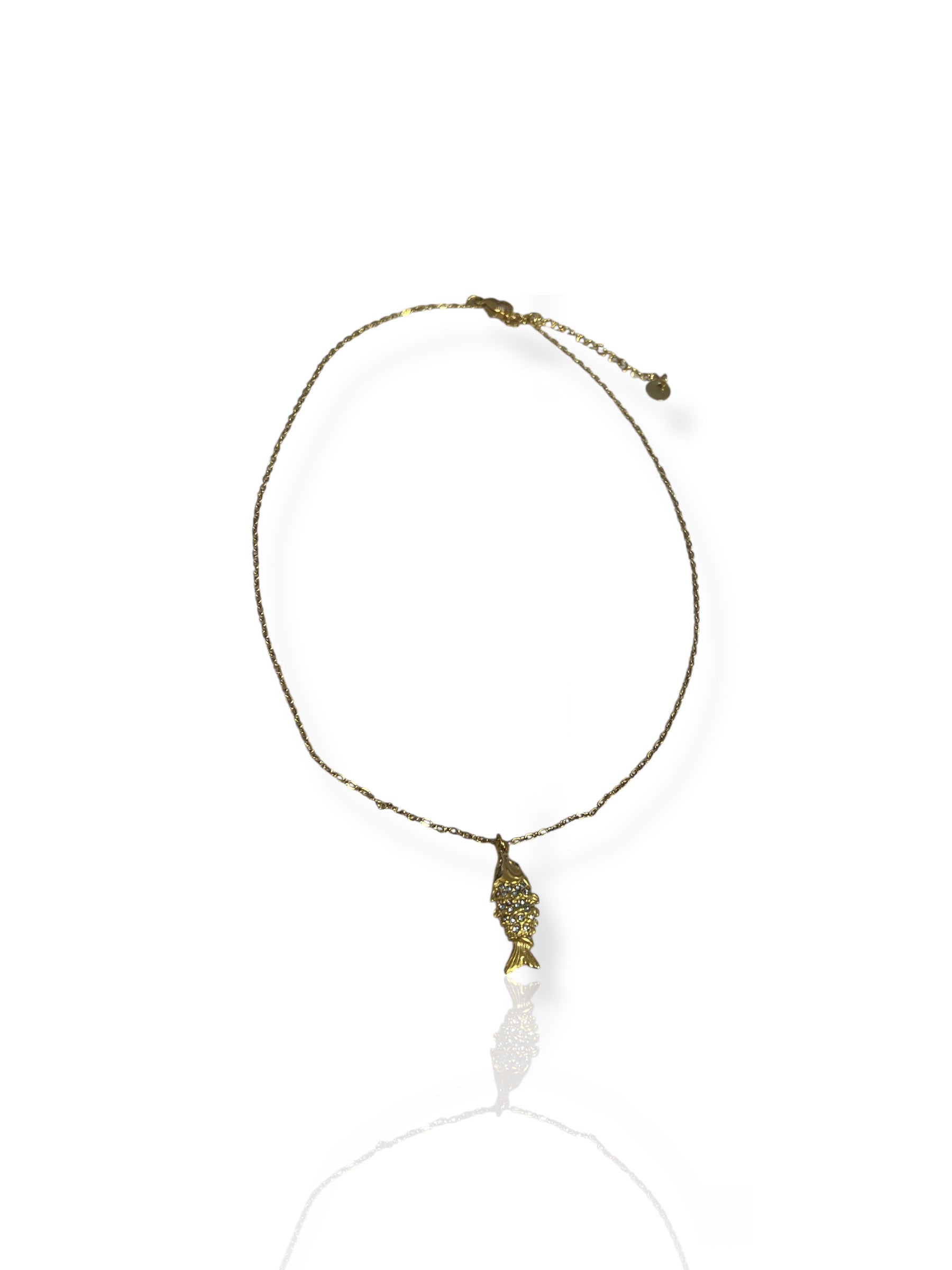 Colgante pez brillos dorado