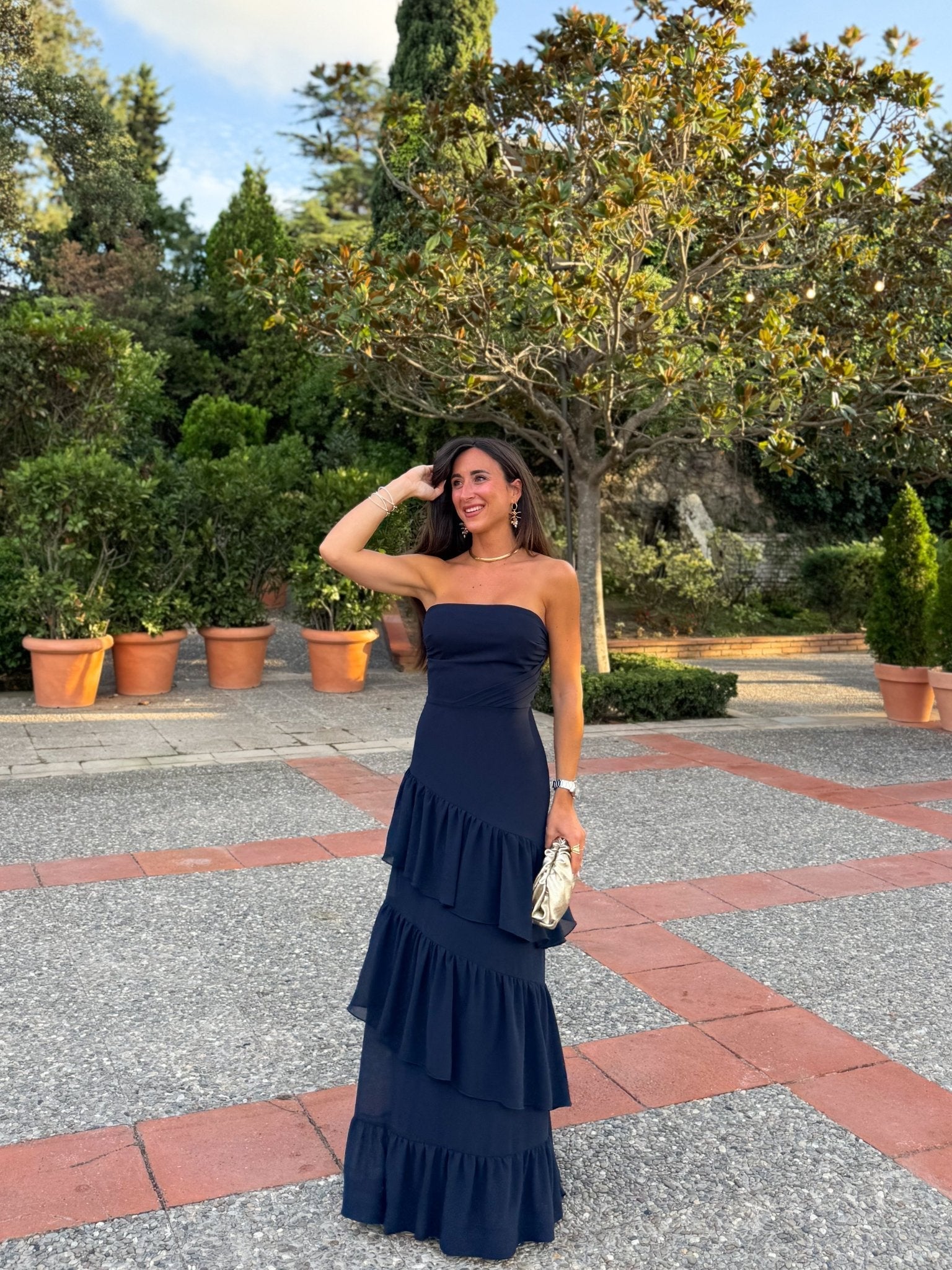 Abito con stampa a parole in tulle con dettagli marini
