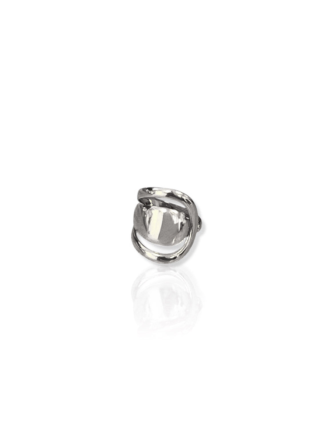Anillo asim contorno plateado