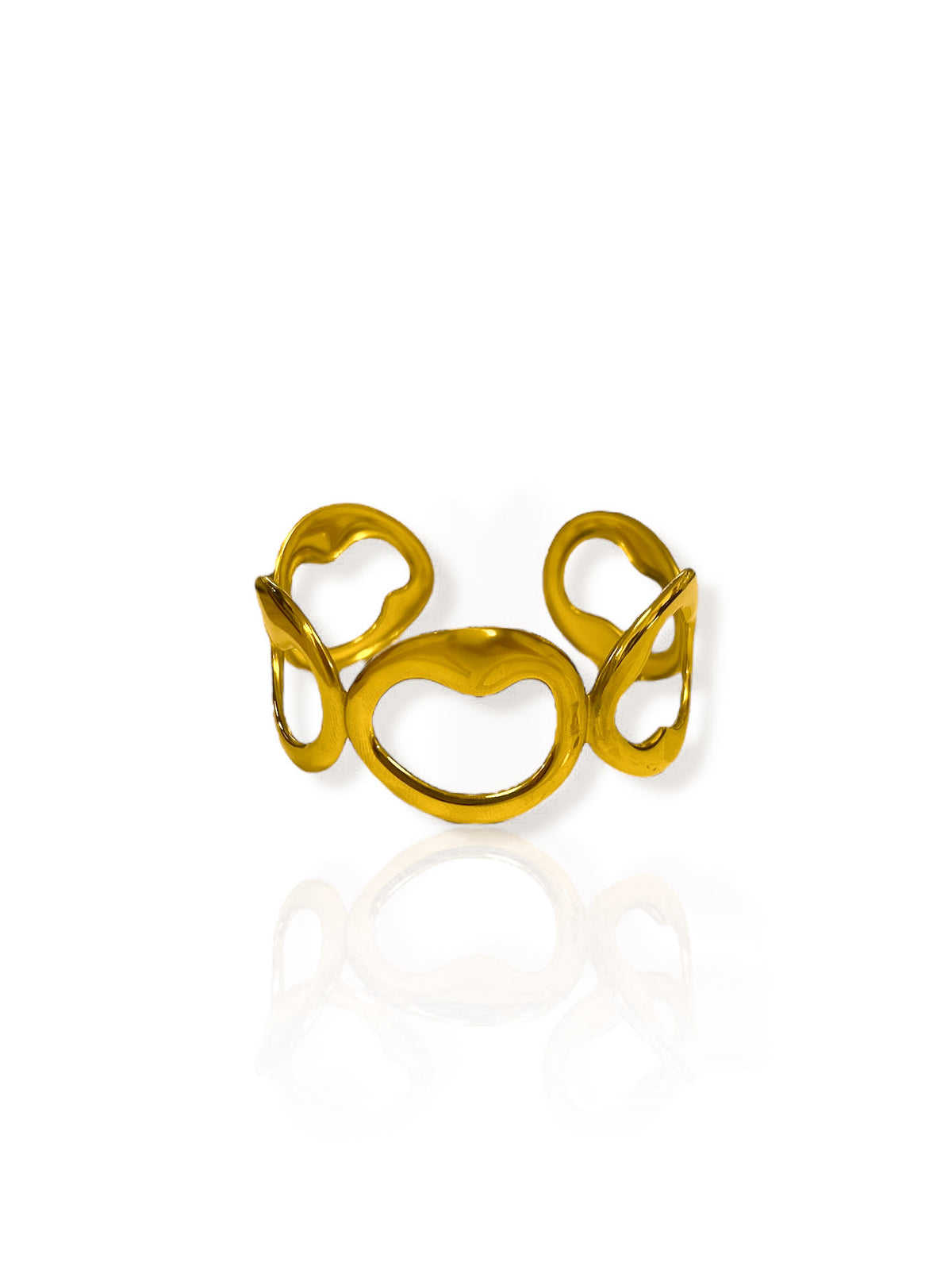 Brazalete círculos entrelazados dorado
