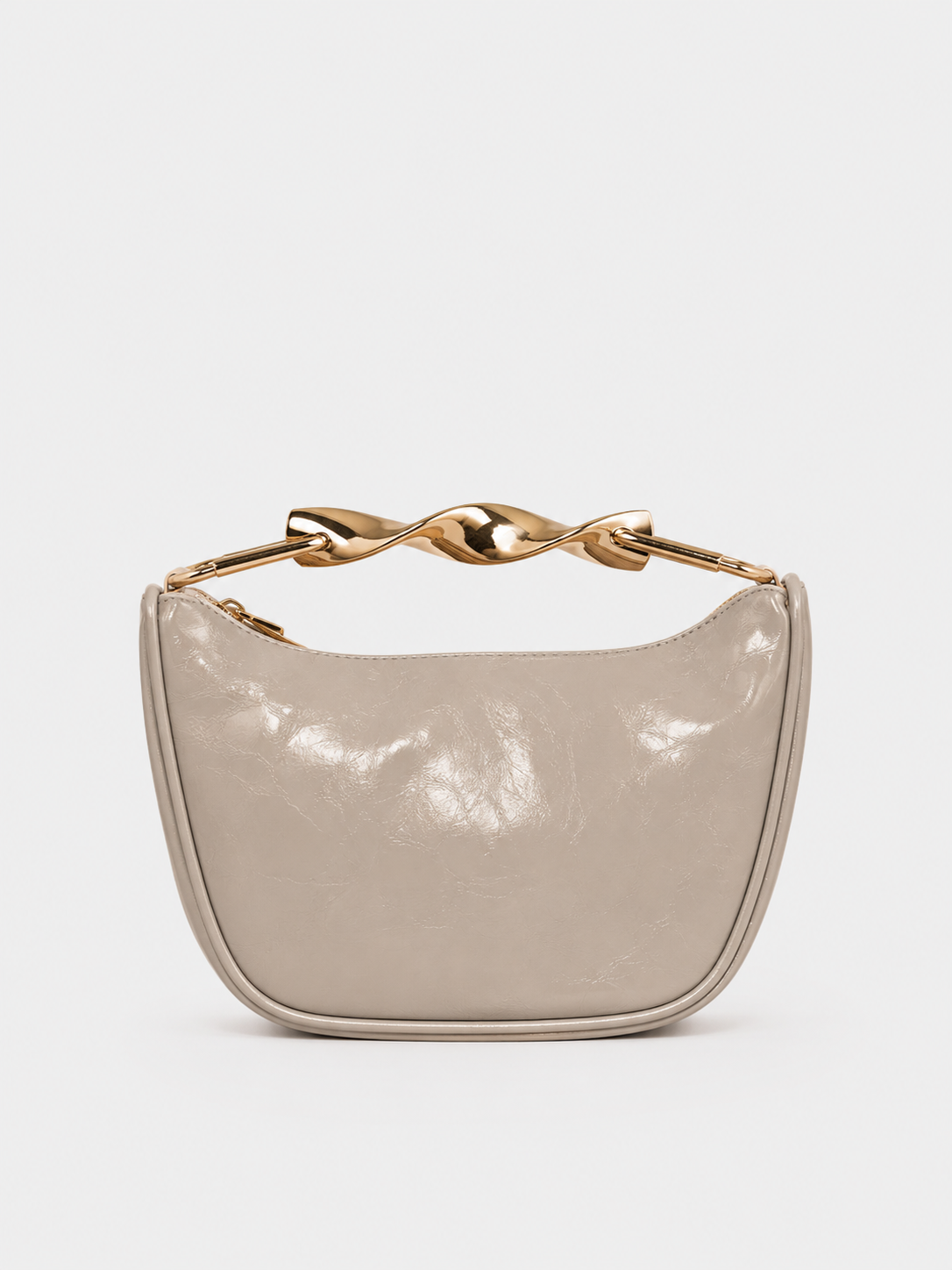 Clutch a mezzaluna beige