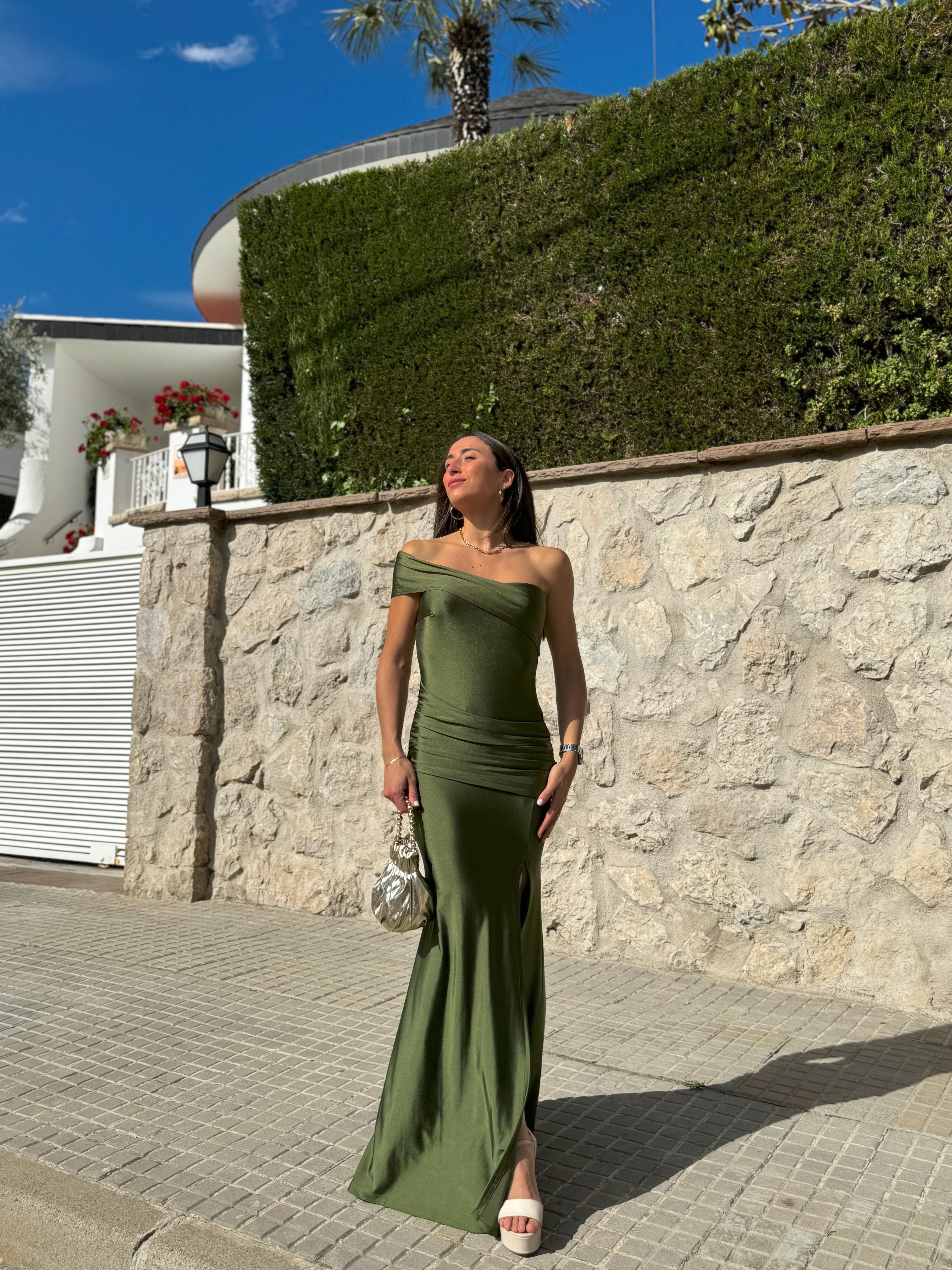 Robe bateau asymétrique olive