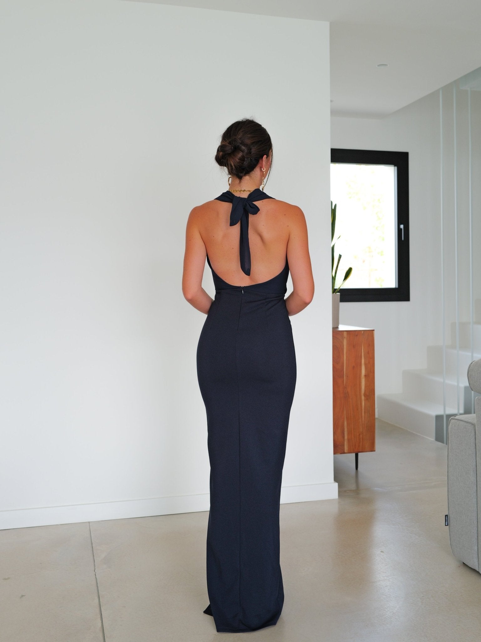 Abito a cascata in tulle blu navy - SORELLAS