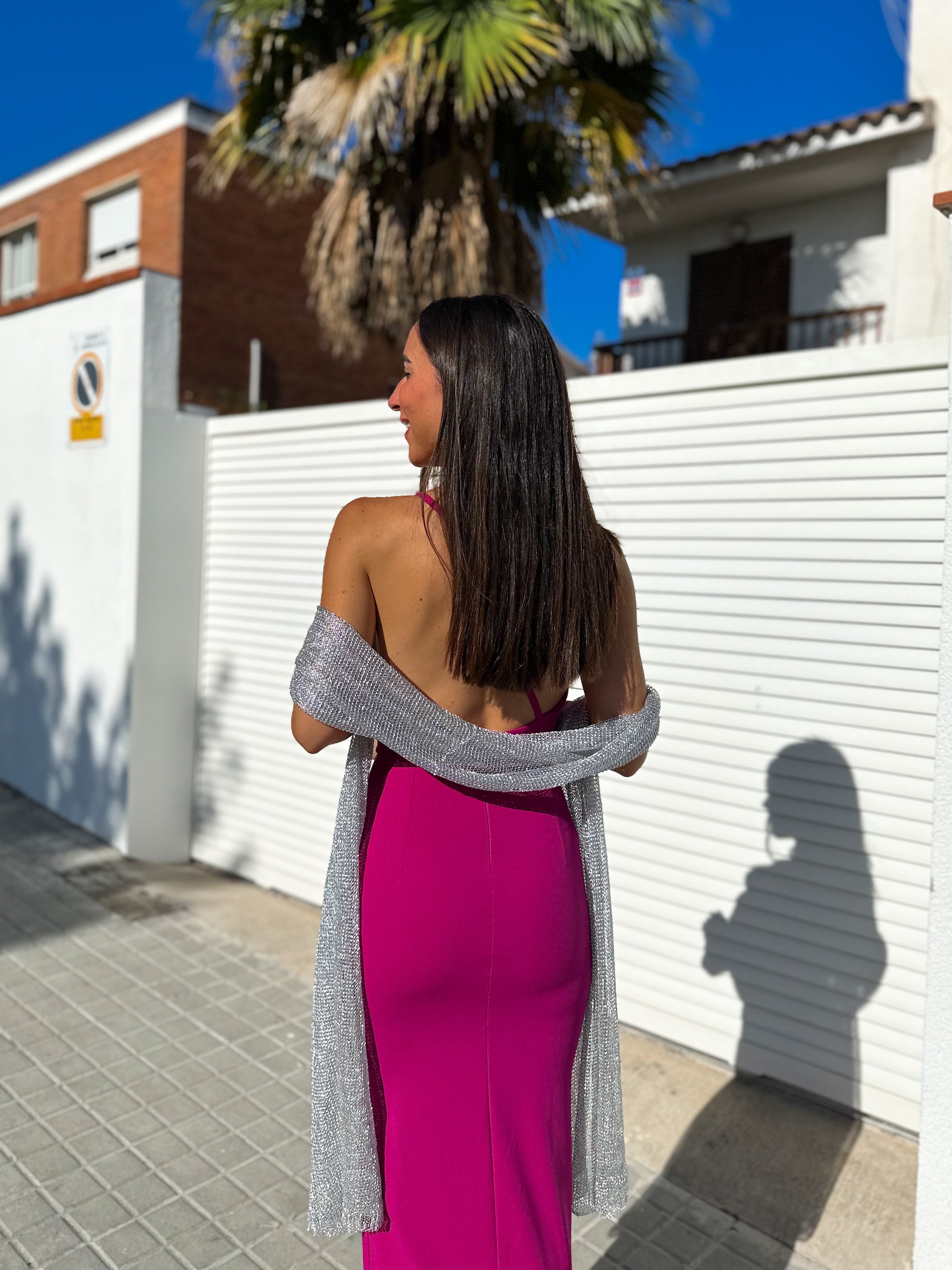 Chal efecto metalizado plata