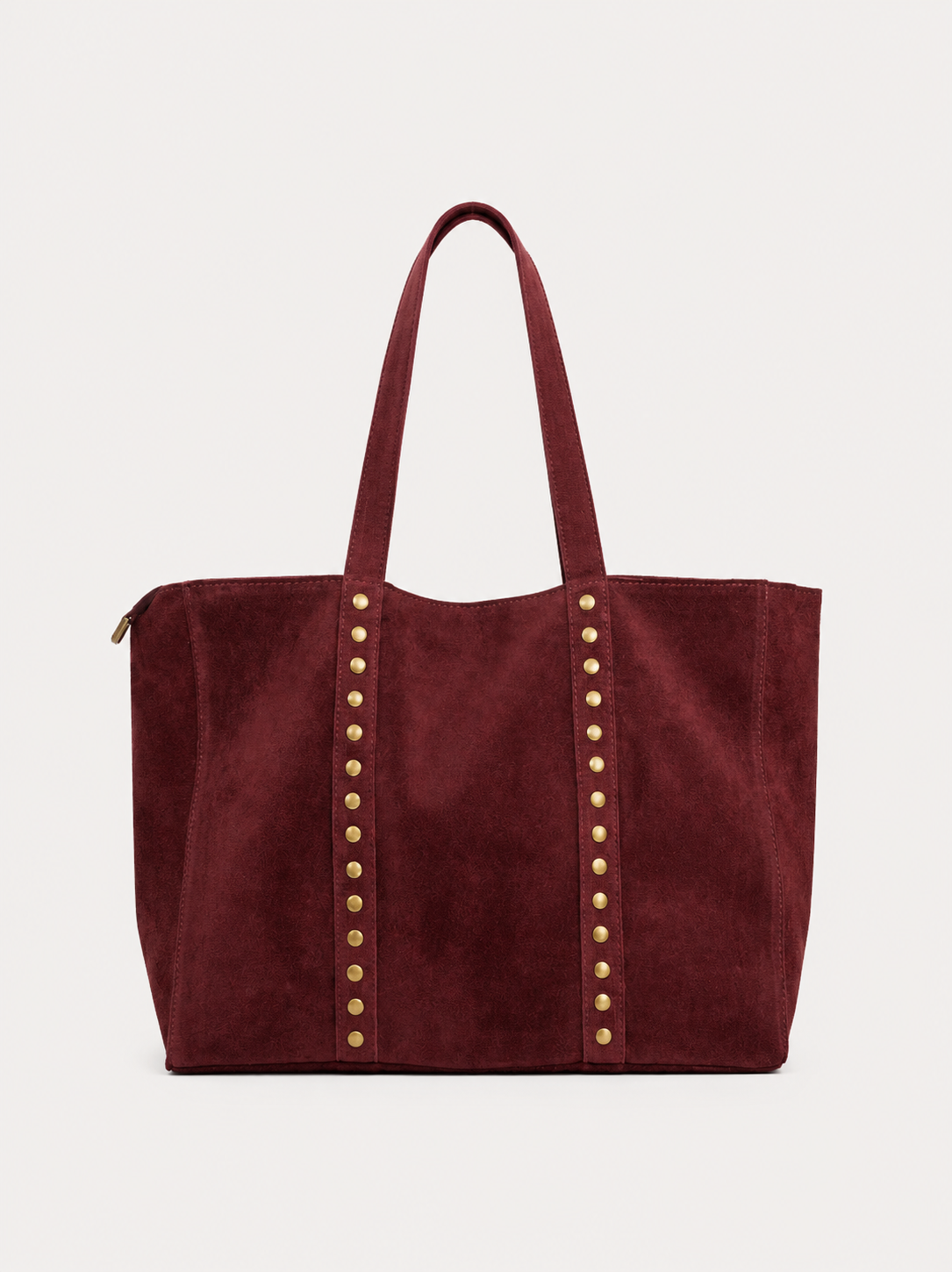 Maxi burgundy studded bag
