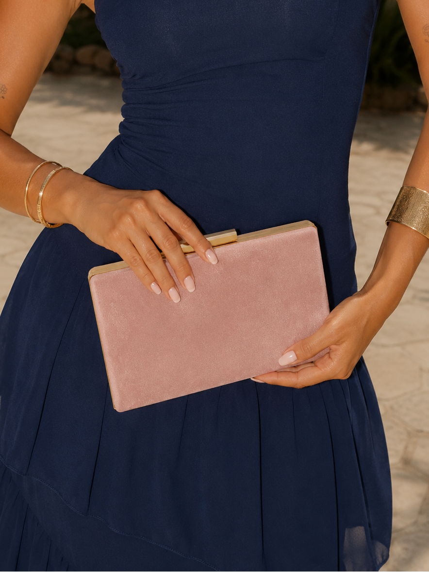 Clutch horizontal rosa palo