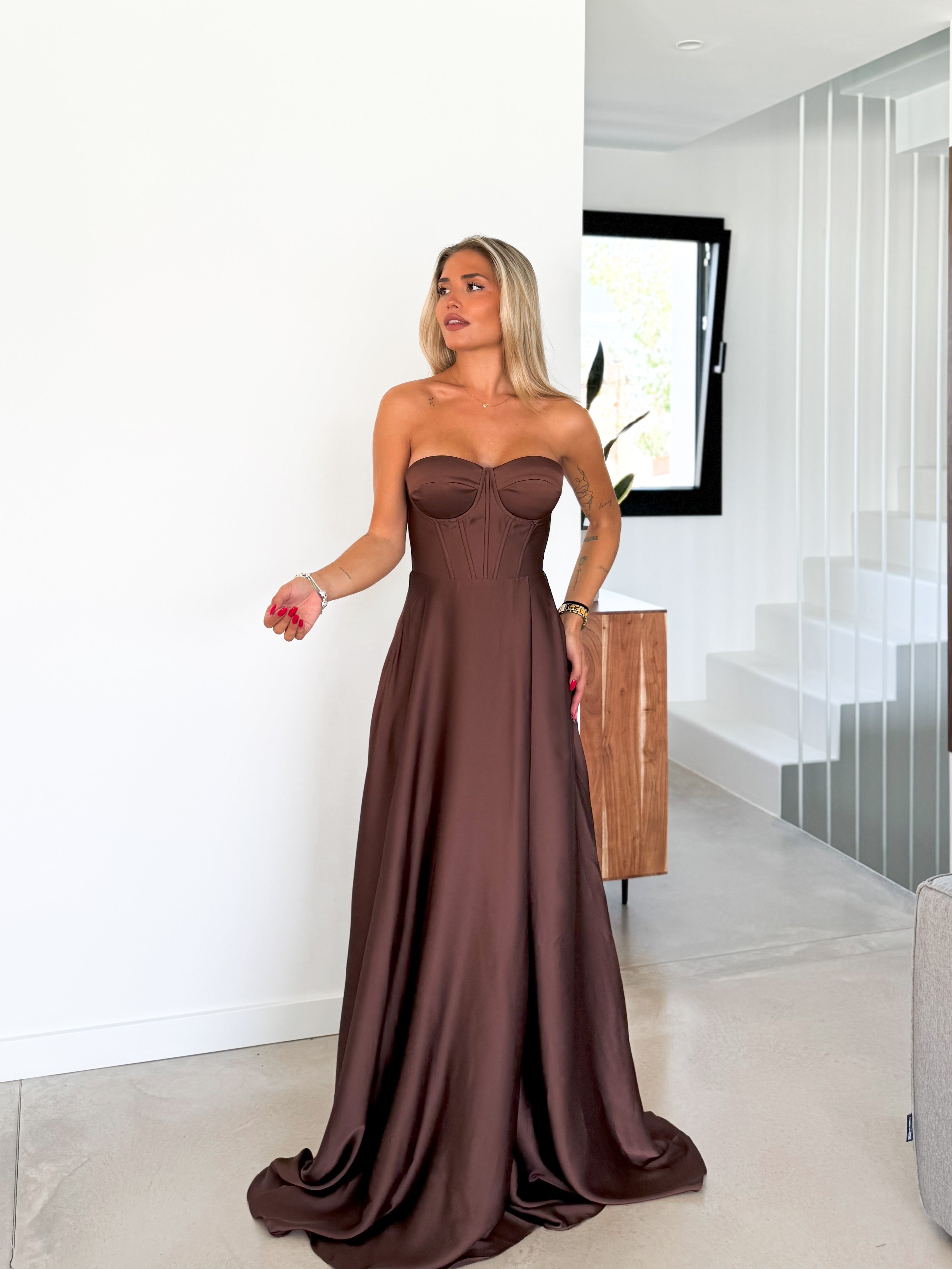 Vestido corse palabra chocolate