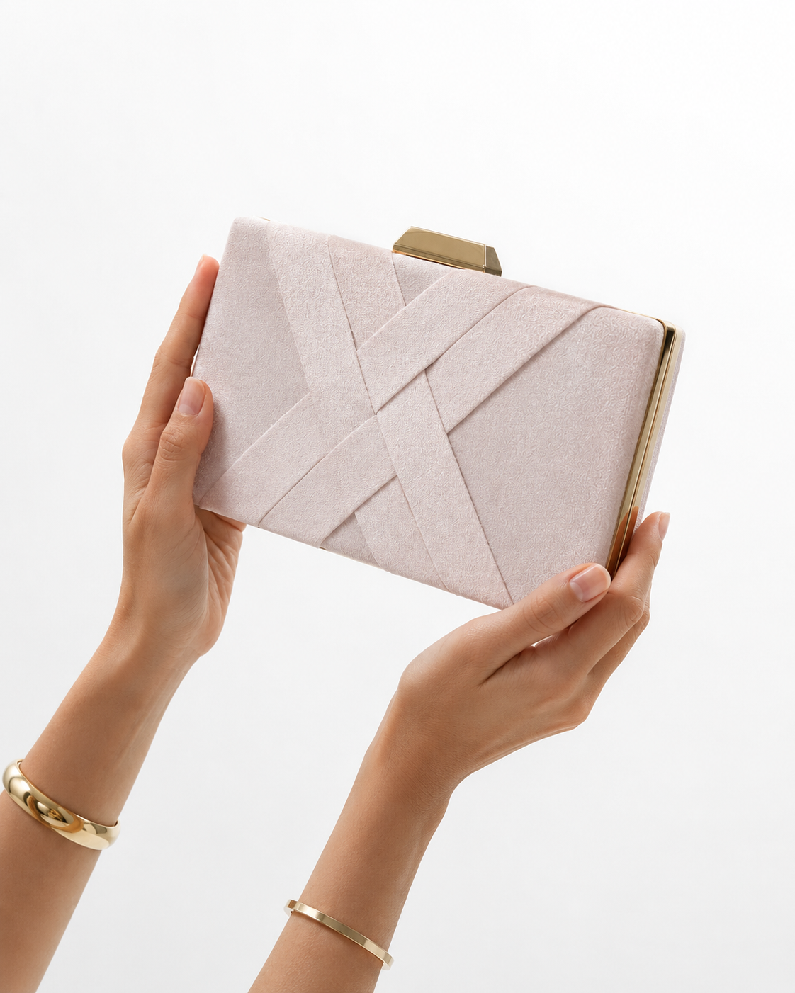 Clutch trenzado rosa