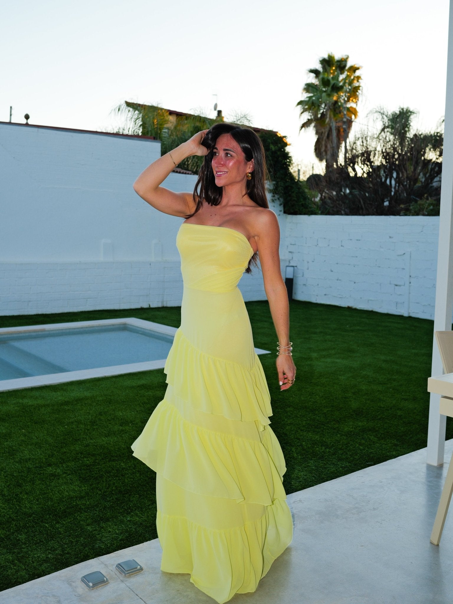 Vestido palabra volantes amarillo - SORELLAS