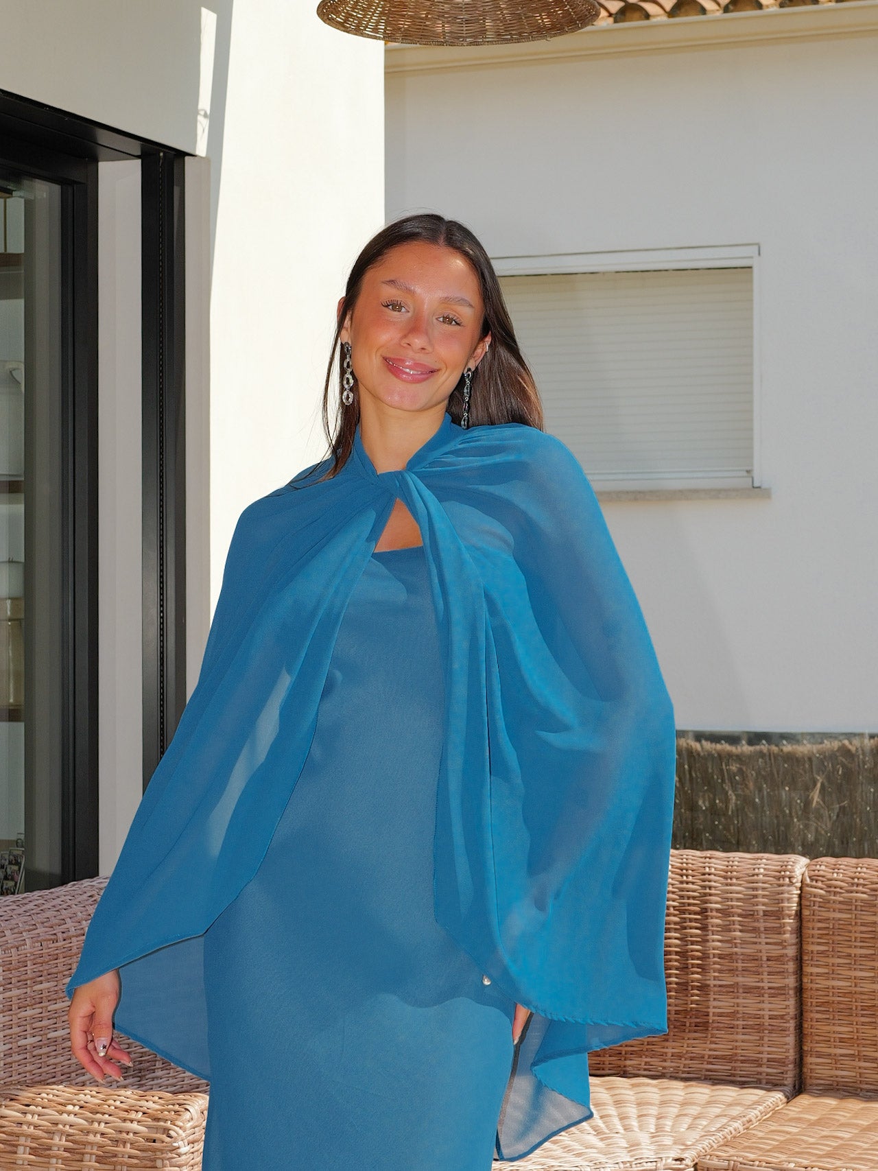 Capa gasa larga botón petroleo