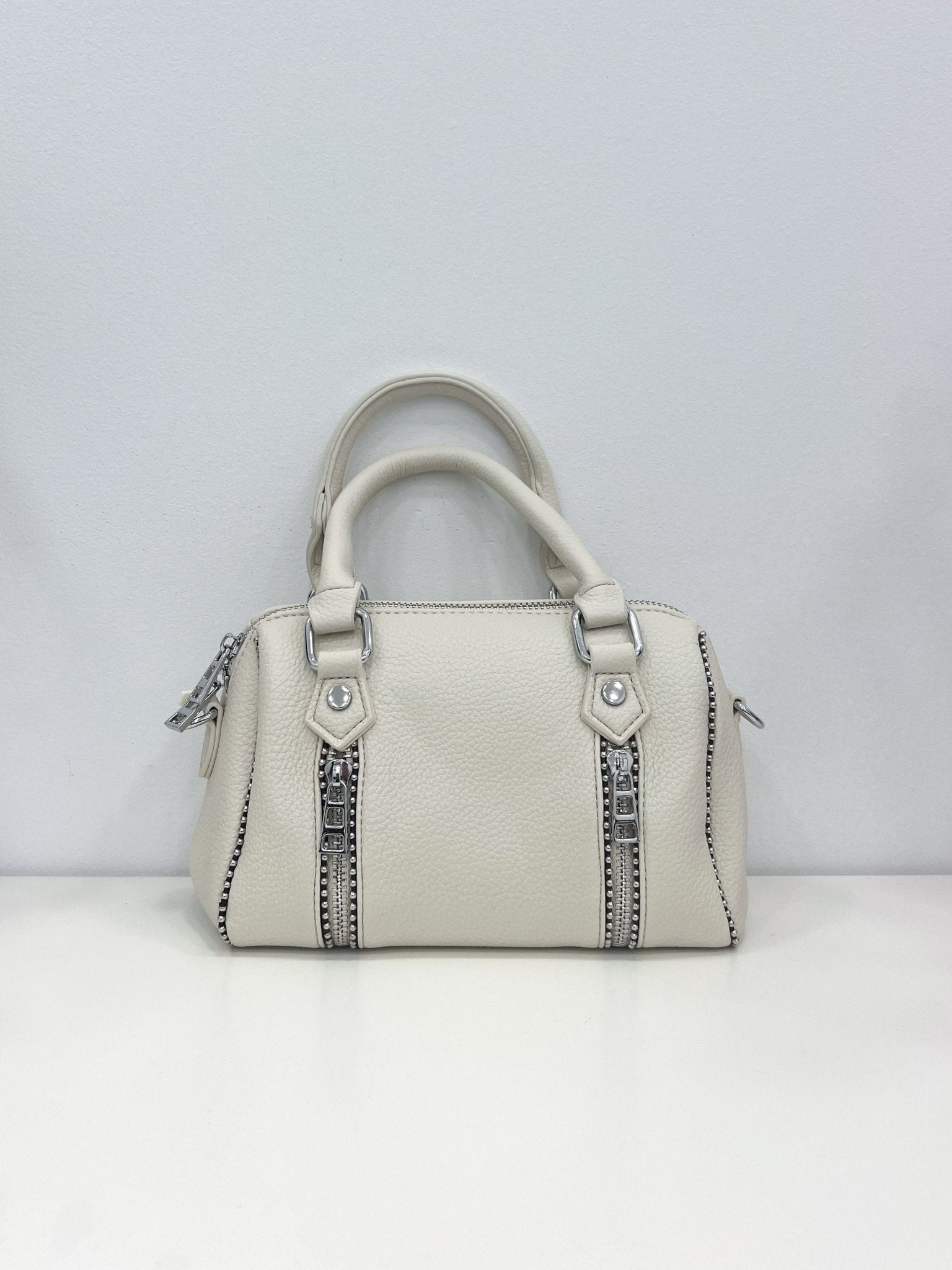 Mini sac à main beige avec fermetures éclair - SORELLAS