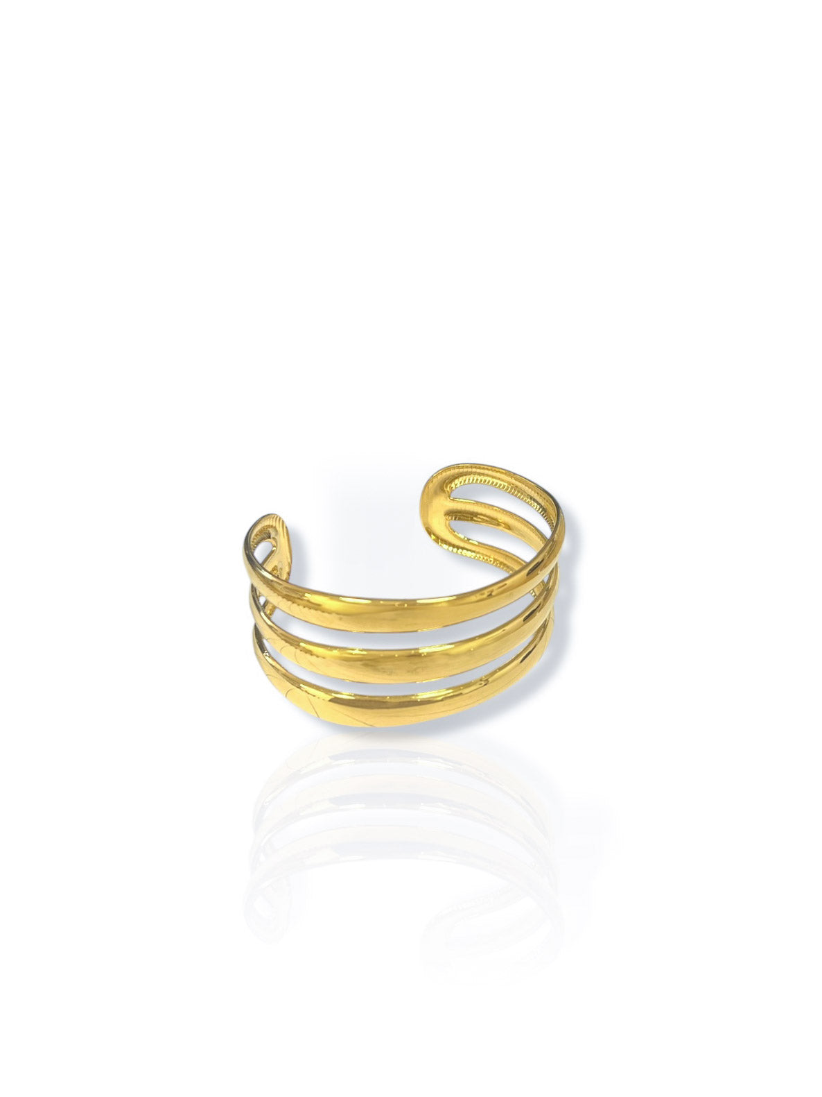 Brazalete tres aros dorado - SORELLAS