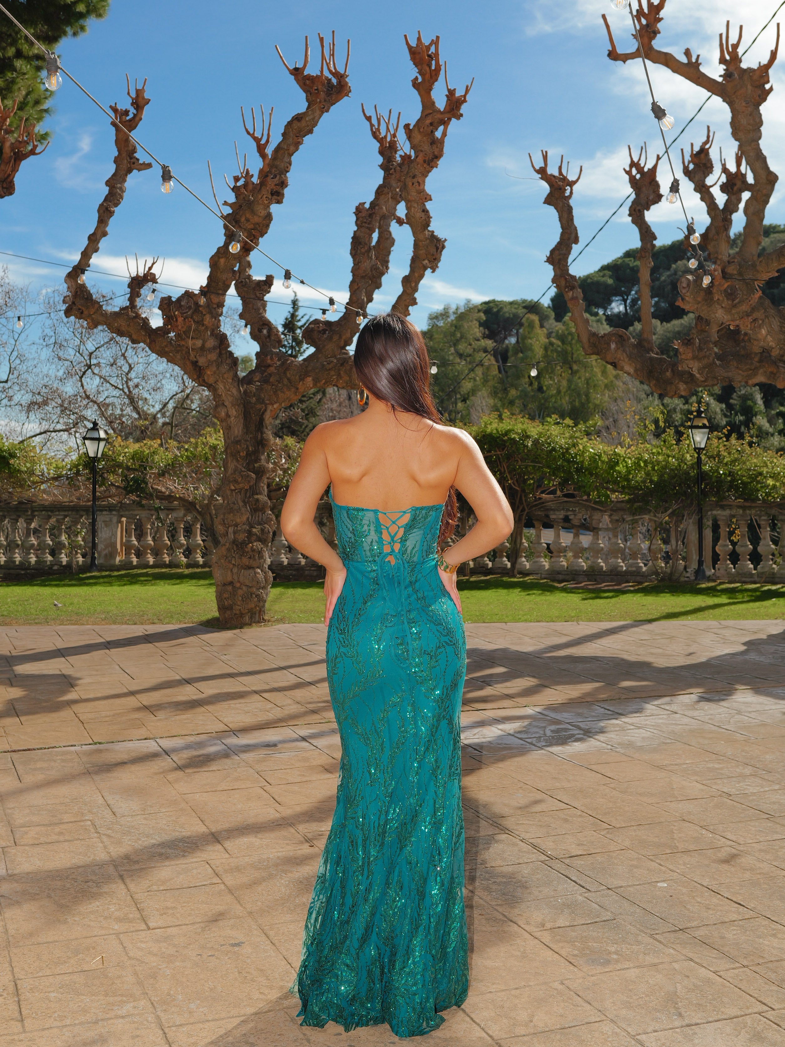 Corset dress RHINESTONES bottle