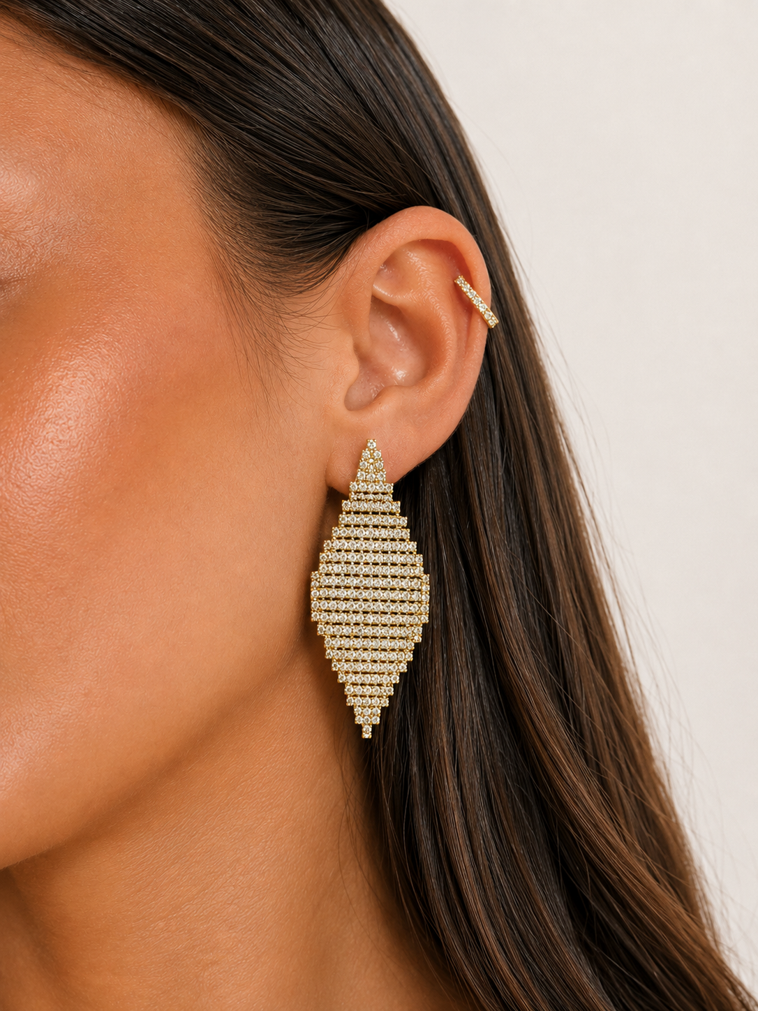 BOUCLES D'OREILLES brillants dorés