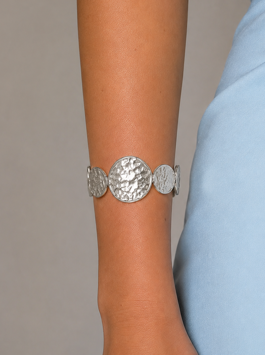 Bracciale con medaglie argentato