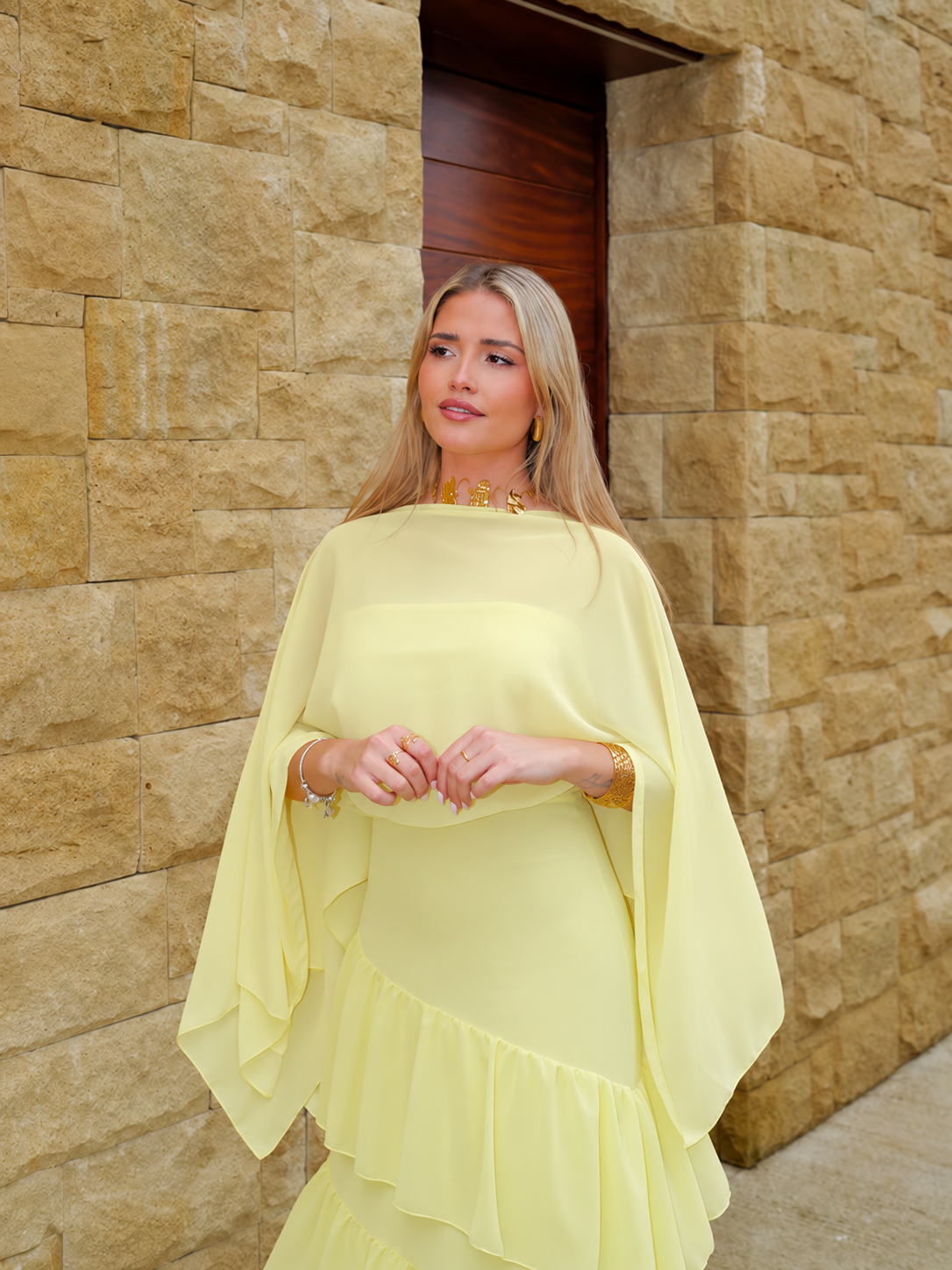 Chal capa gasa amarillo
