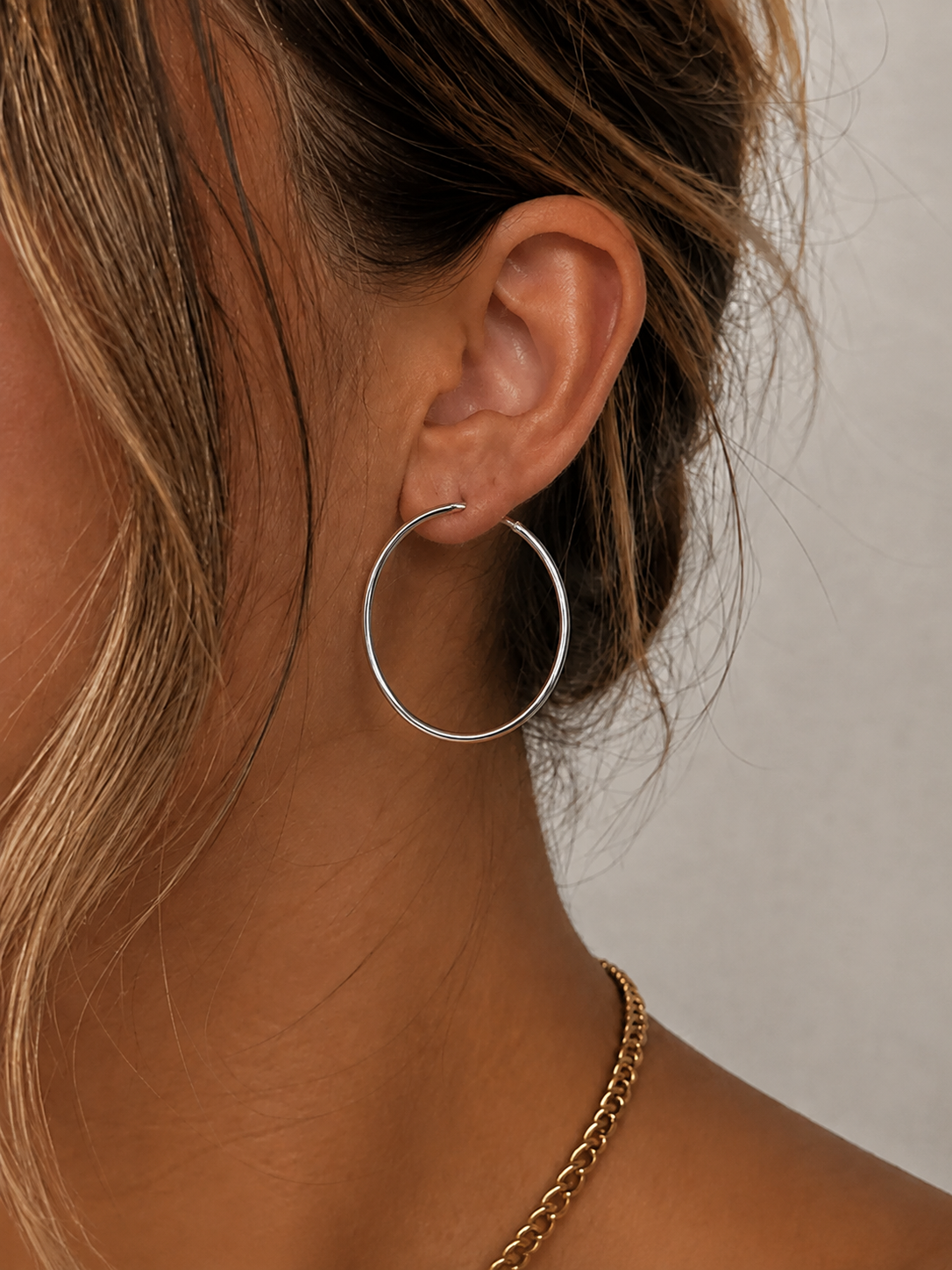 Pendientes aros plateados