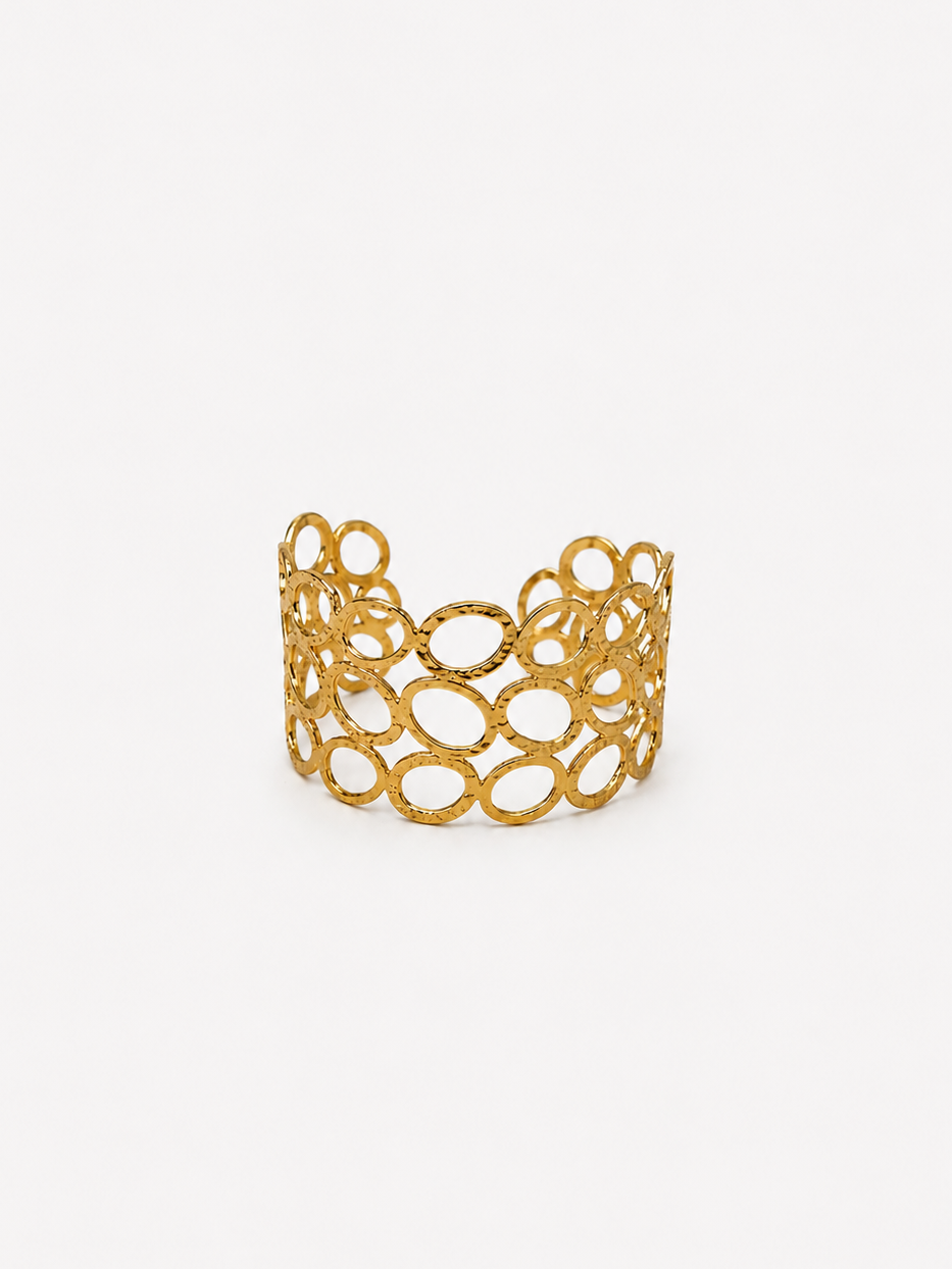 Gold-plated oval link bracelet