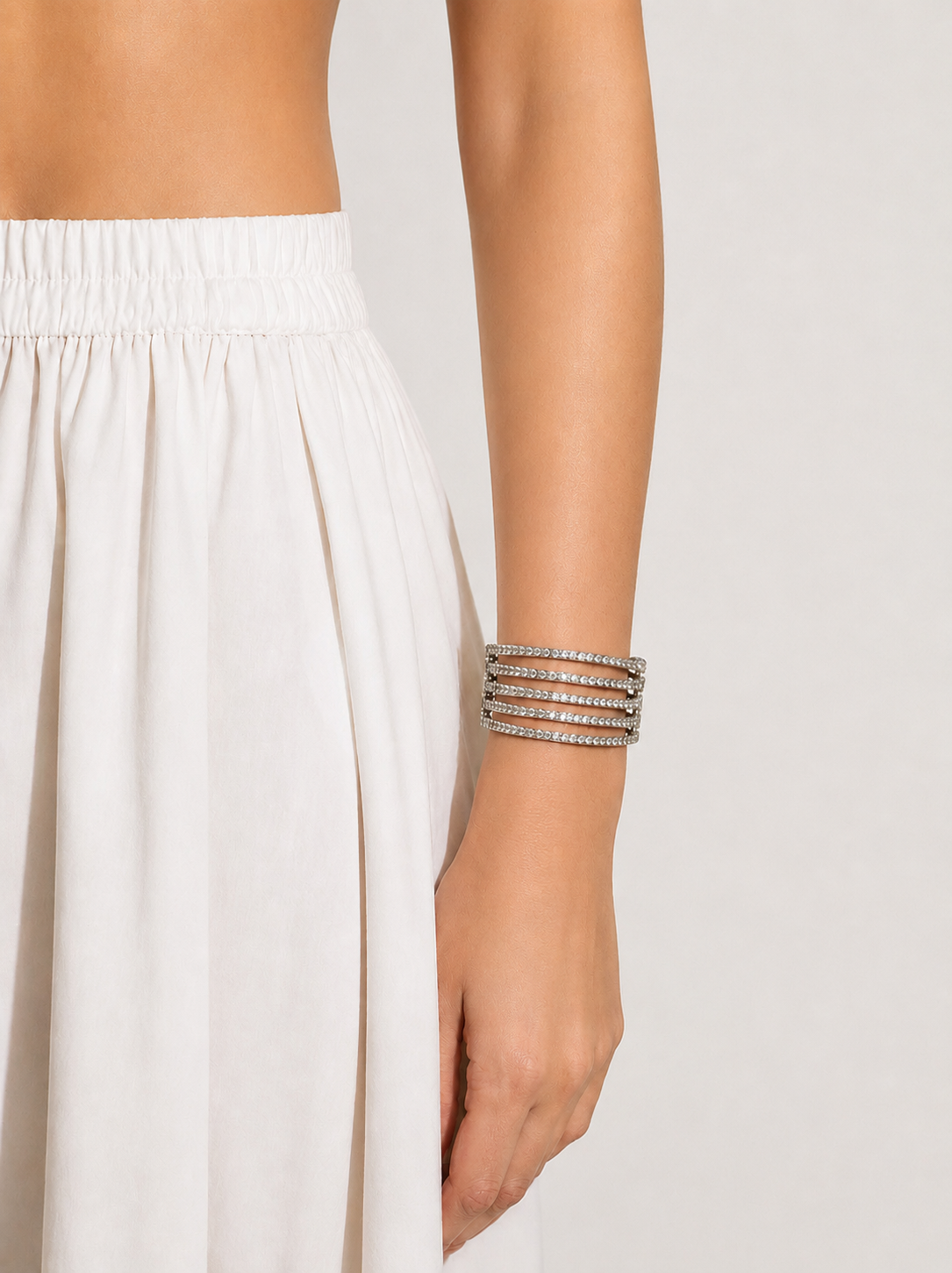 Silver glitter hoop bracelet