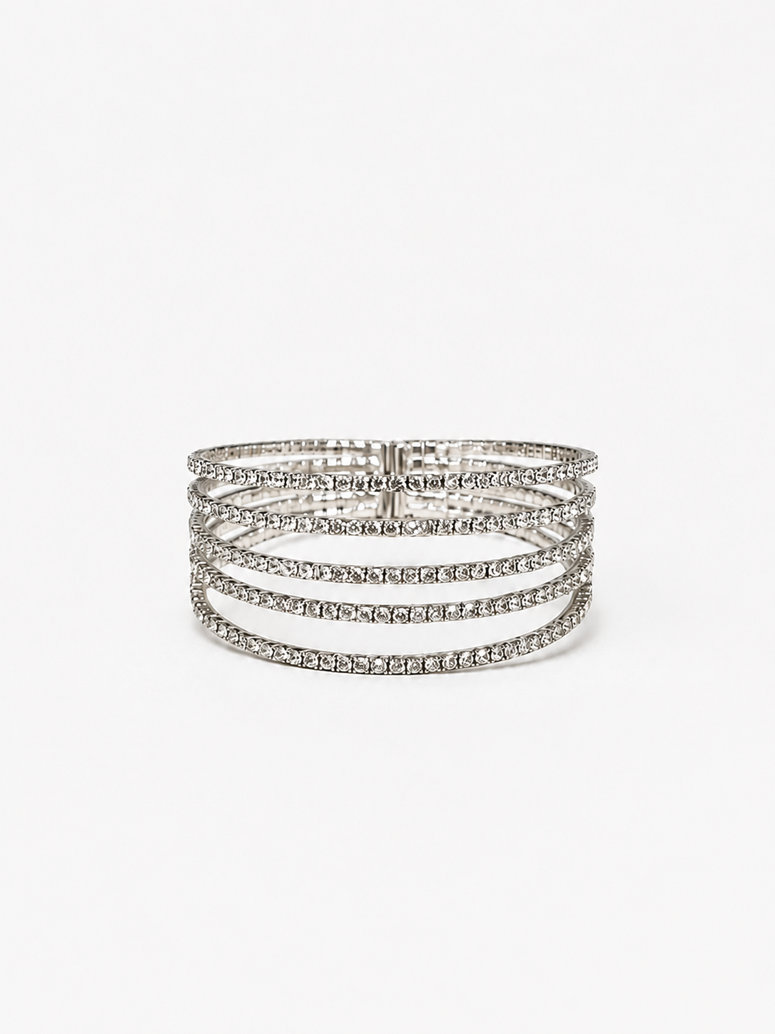 Silver glitter hoop bracelet