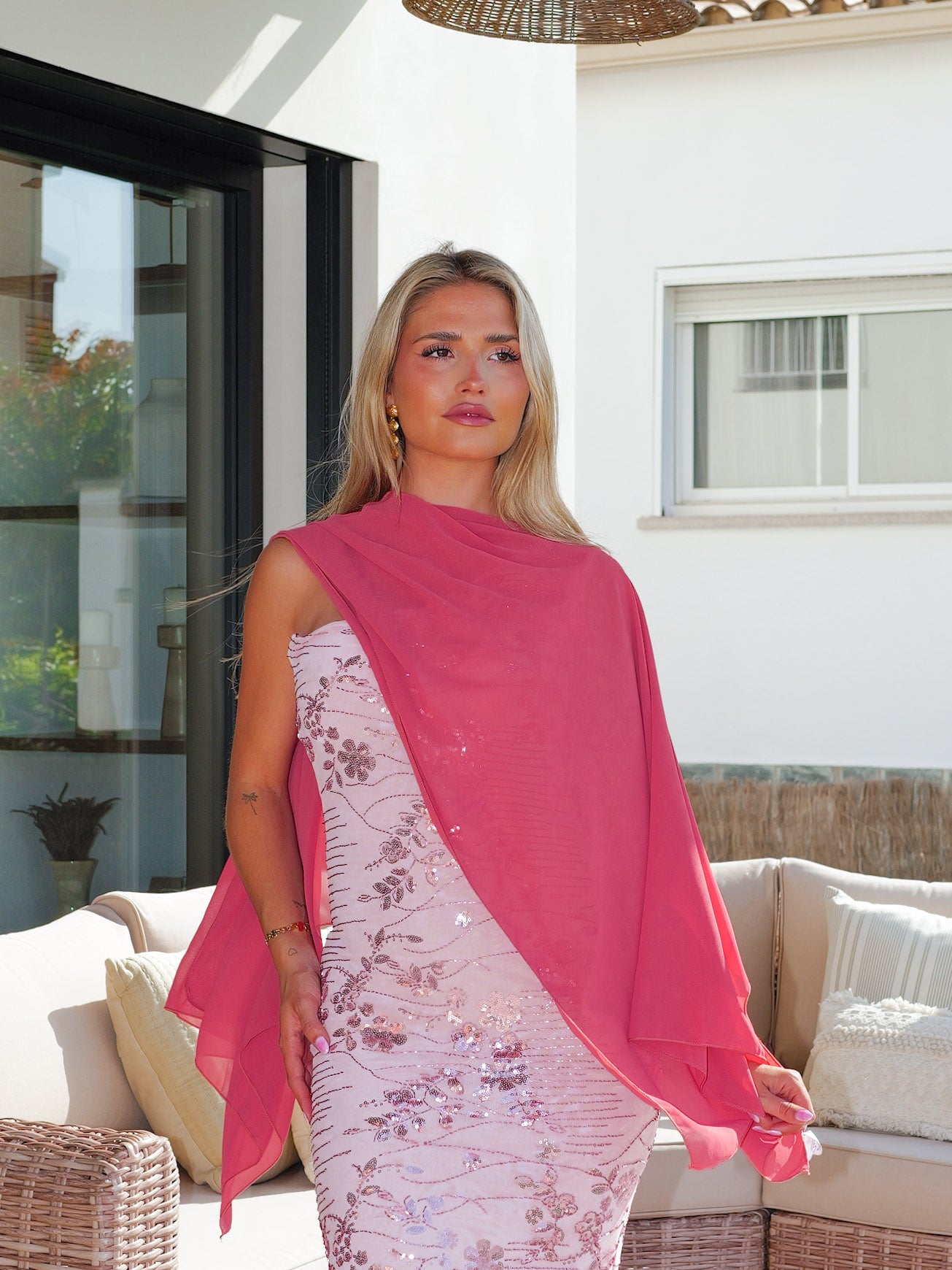 Chal capa gasa salmón