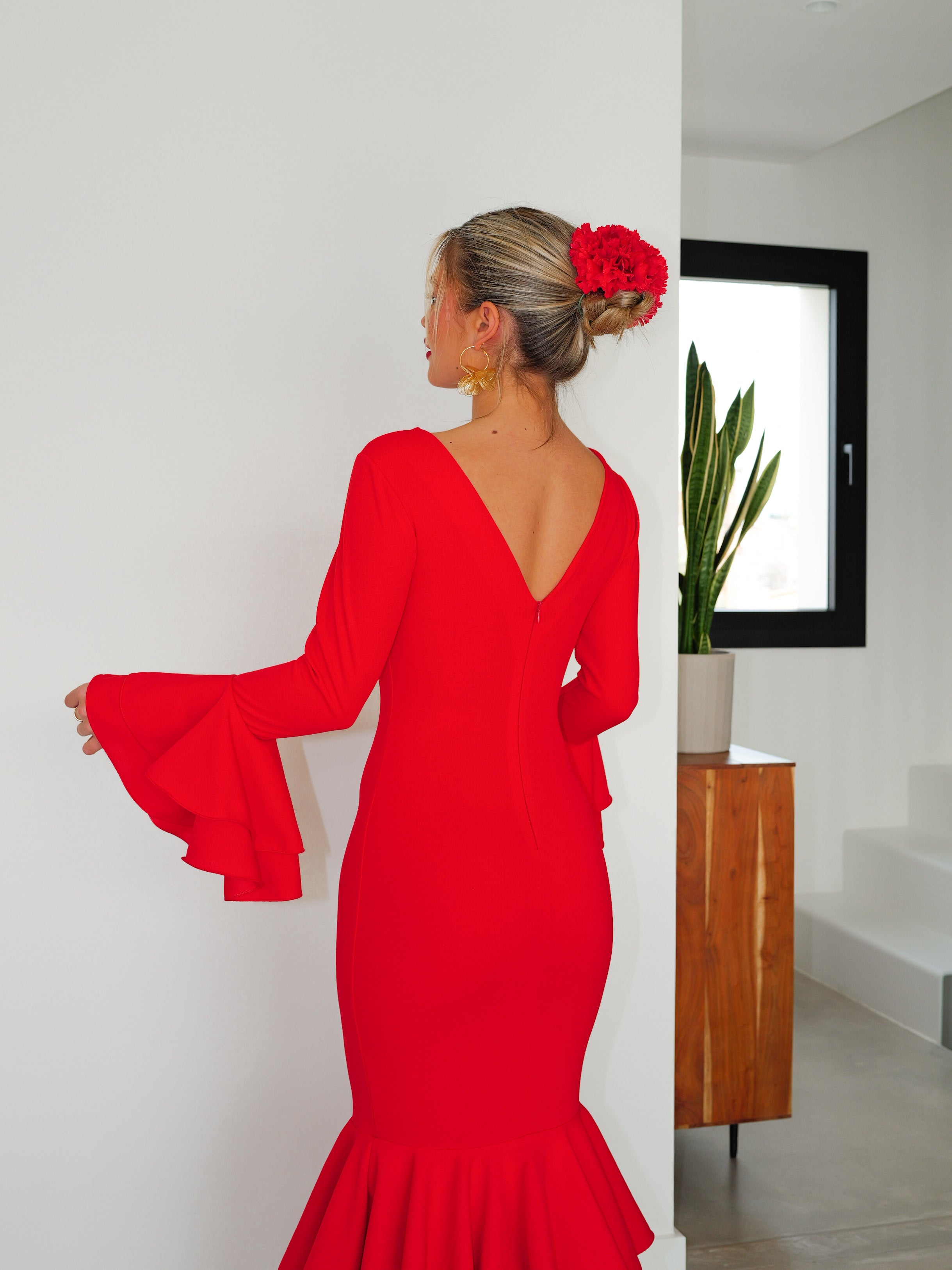 Traje flamenca volantes rojo
