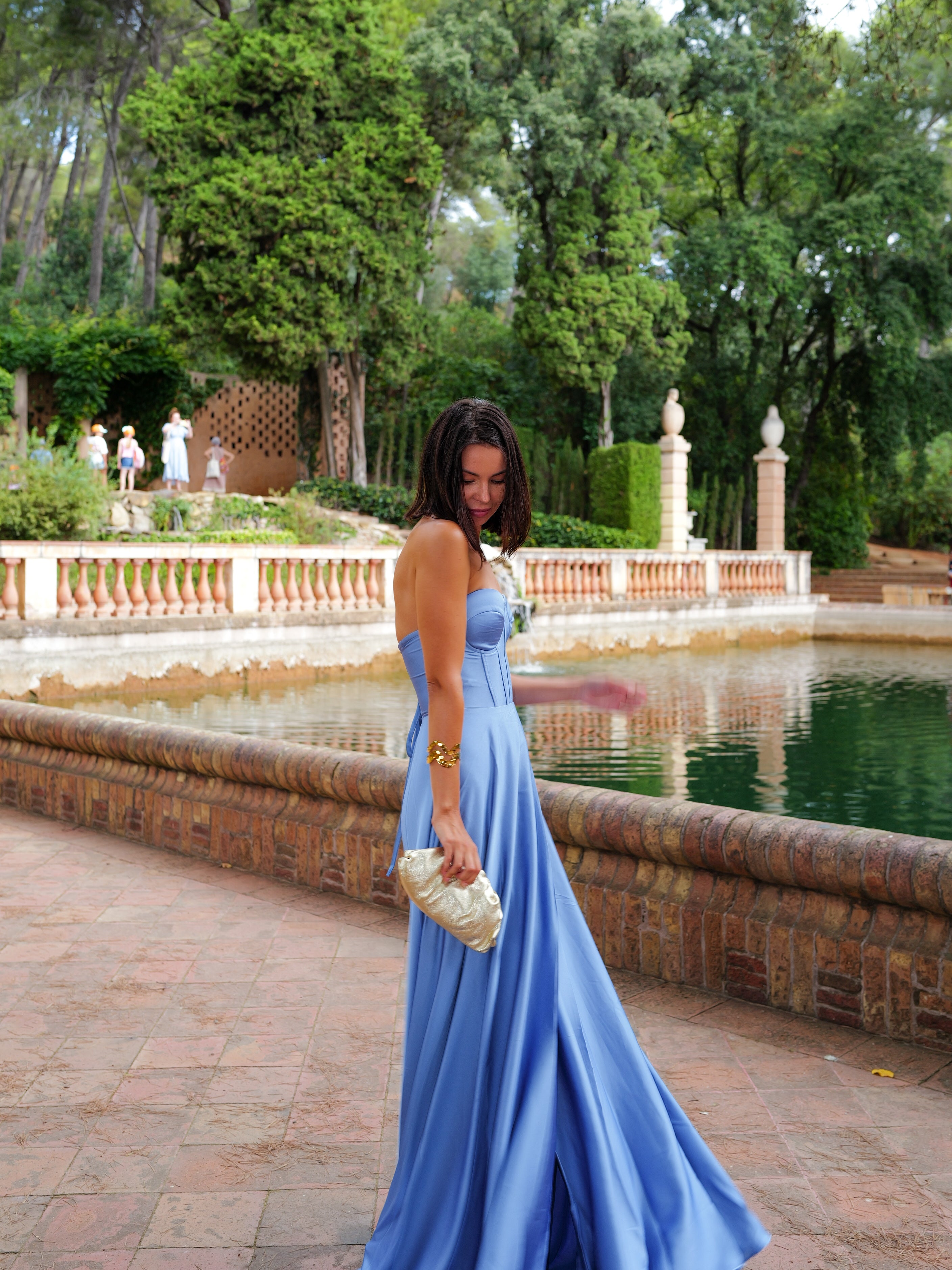 Vestido corse palabra celeste