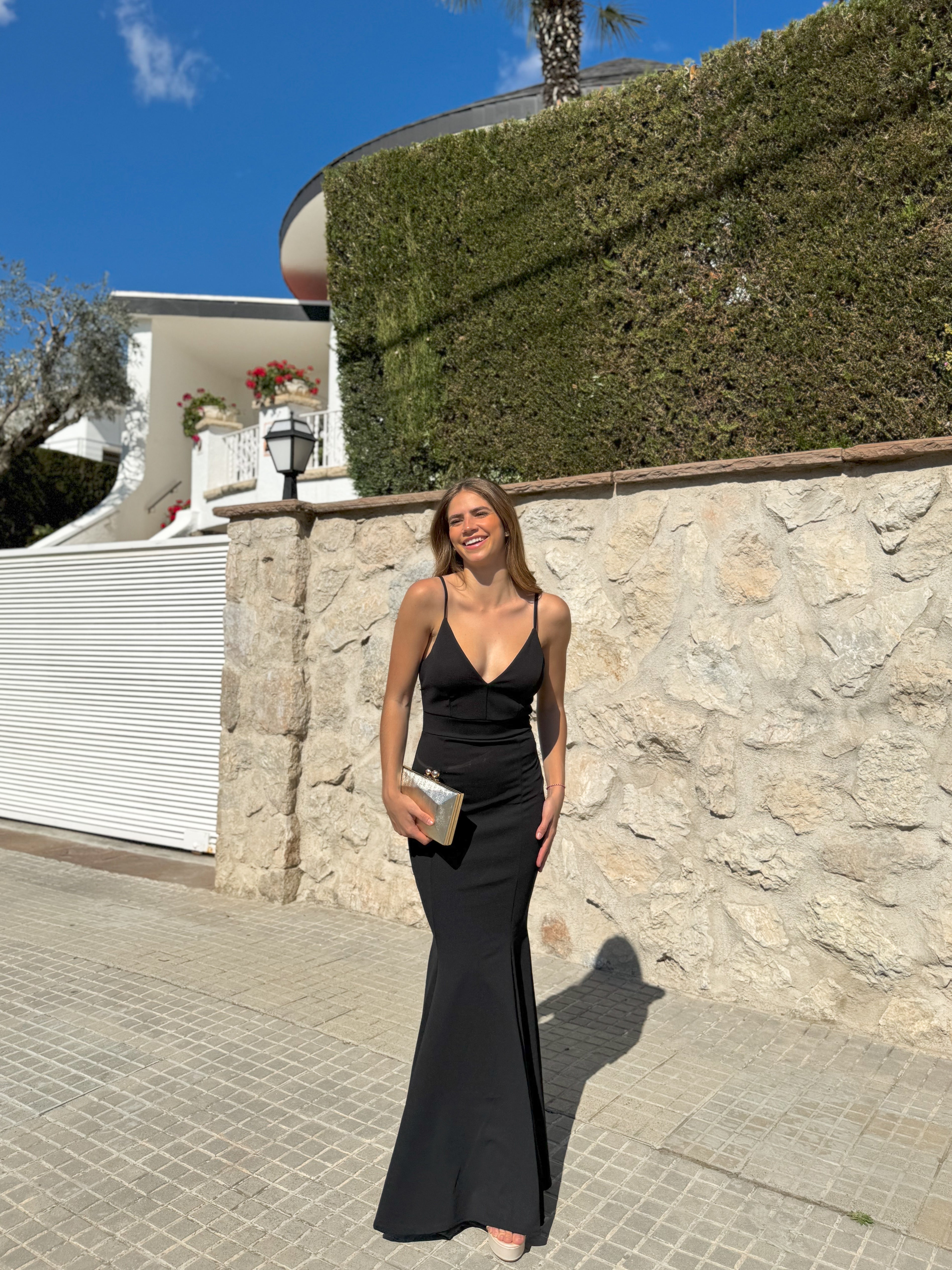 Vestido largo corazon sirena negro