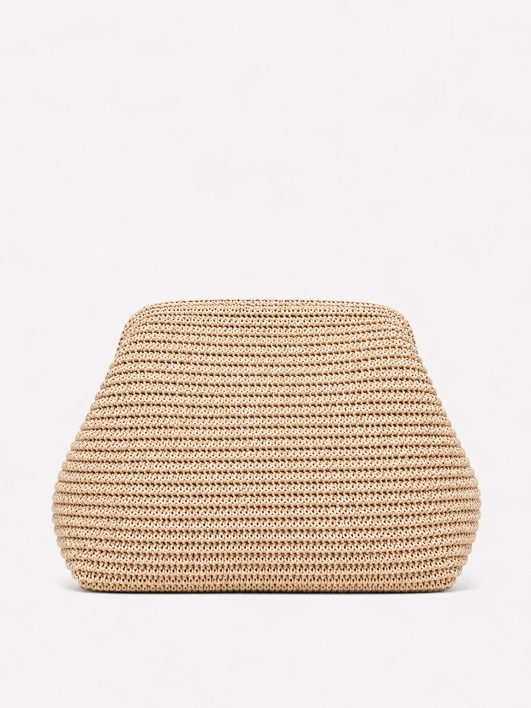 Clutch entrelazado rafia beige
