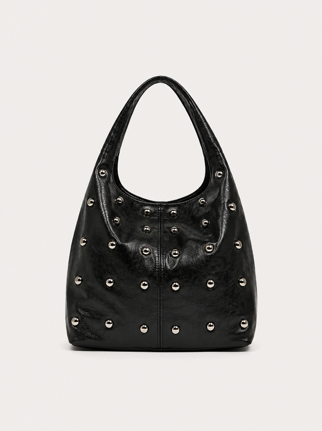 Black studded shoulder bag