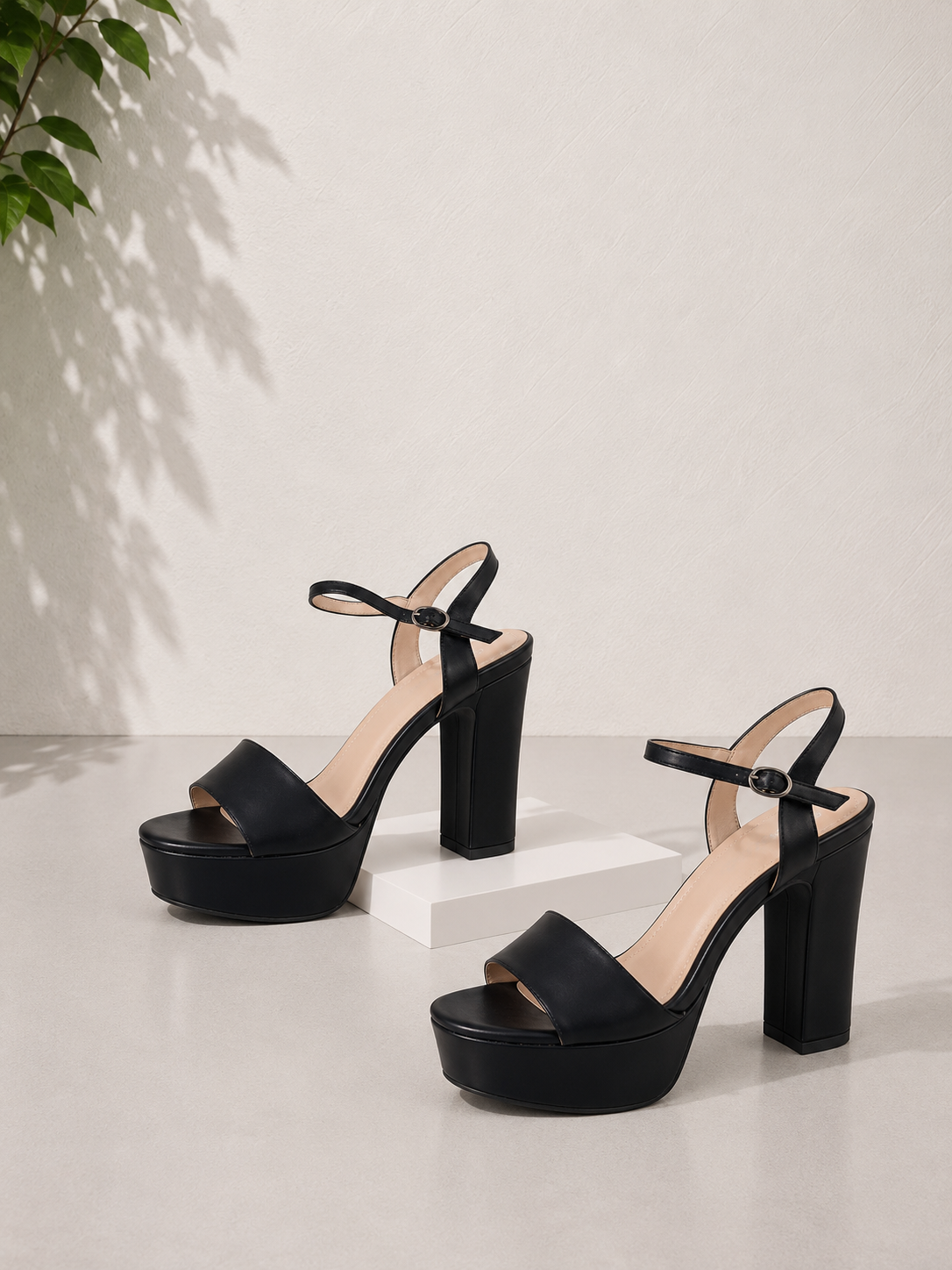 Black platform sandals
