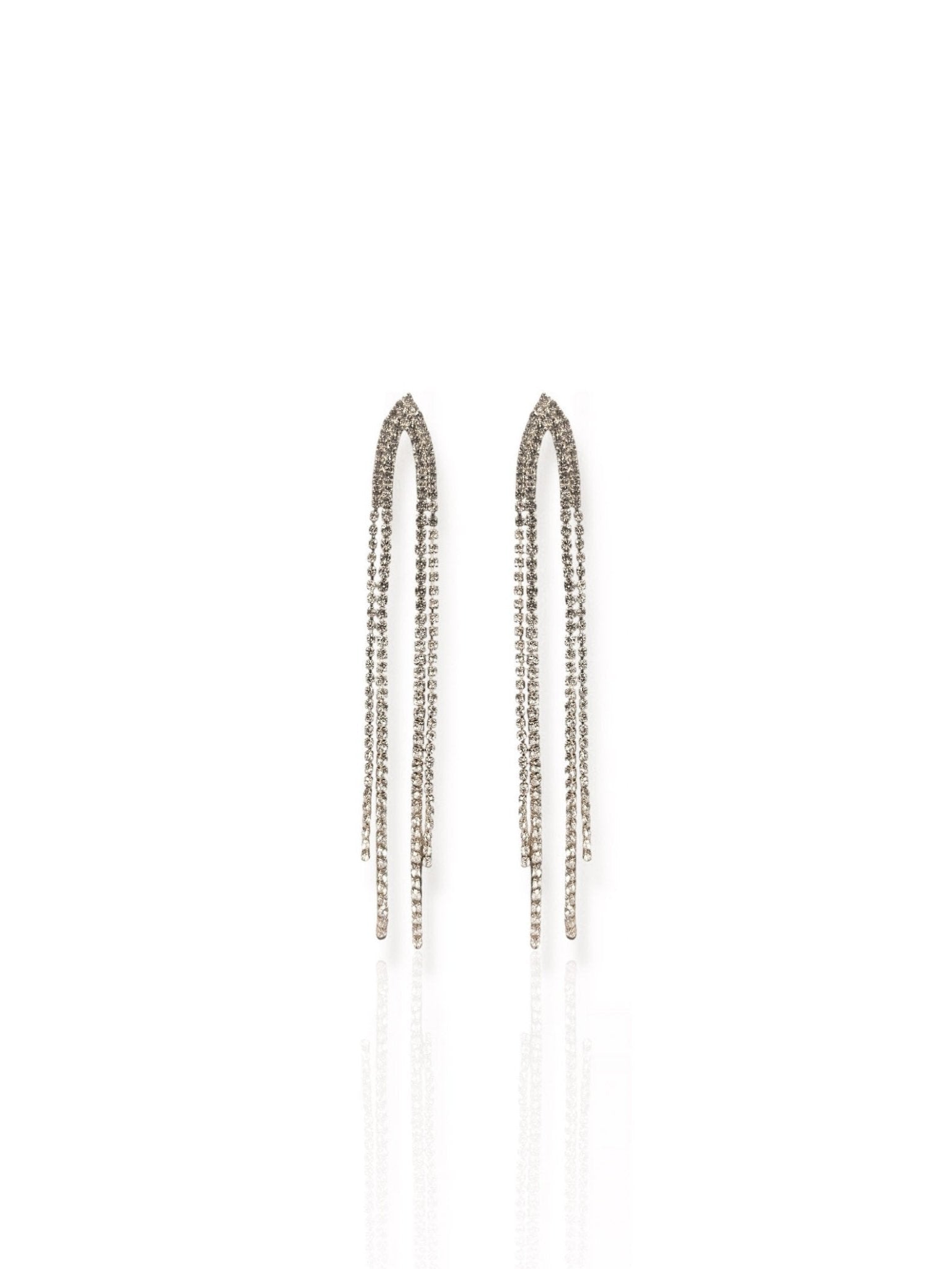 Pendientes cascada triángulo brillos plateado - Sorellas The Brand Barcelona S.L