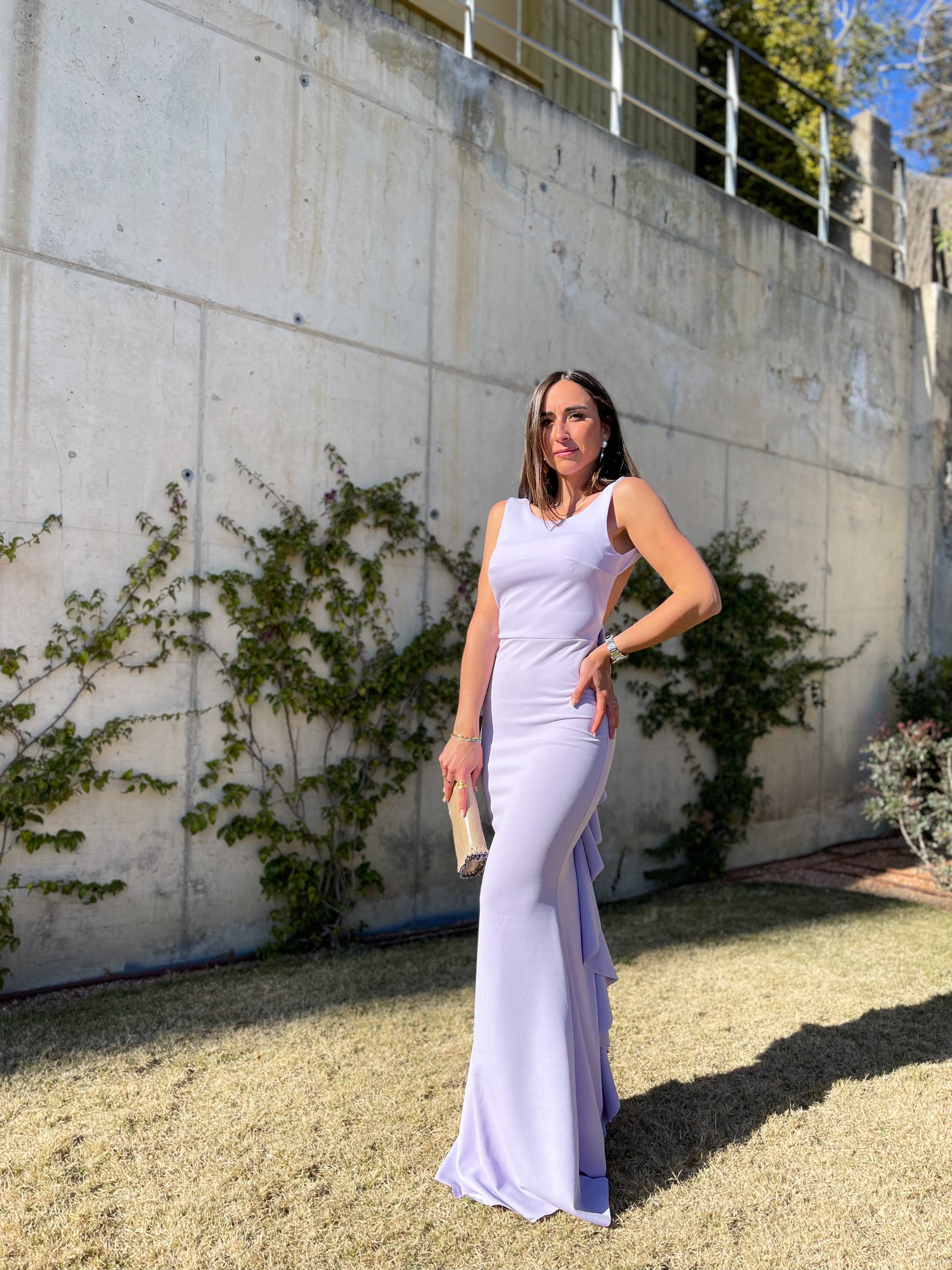 Vestido largo sirena lila