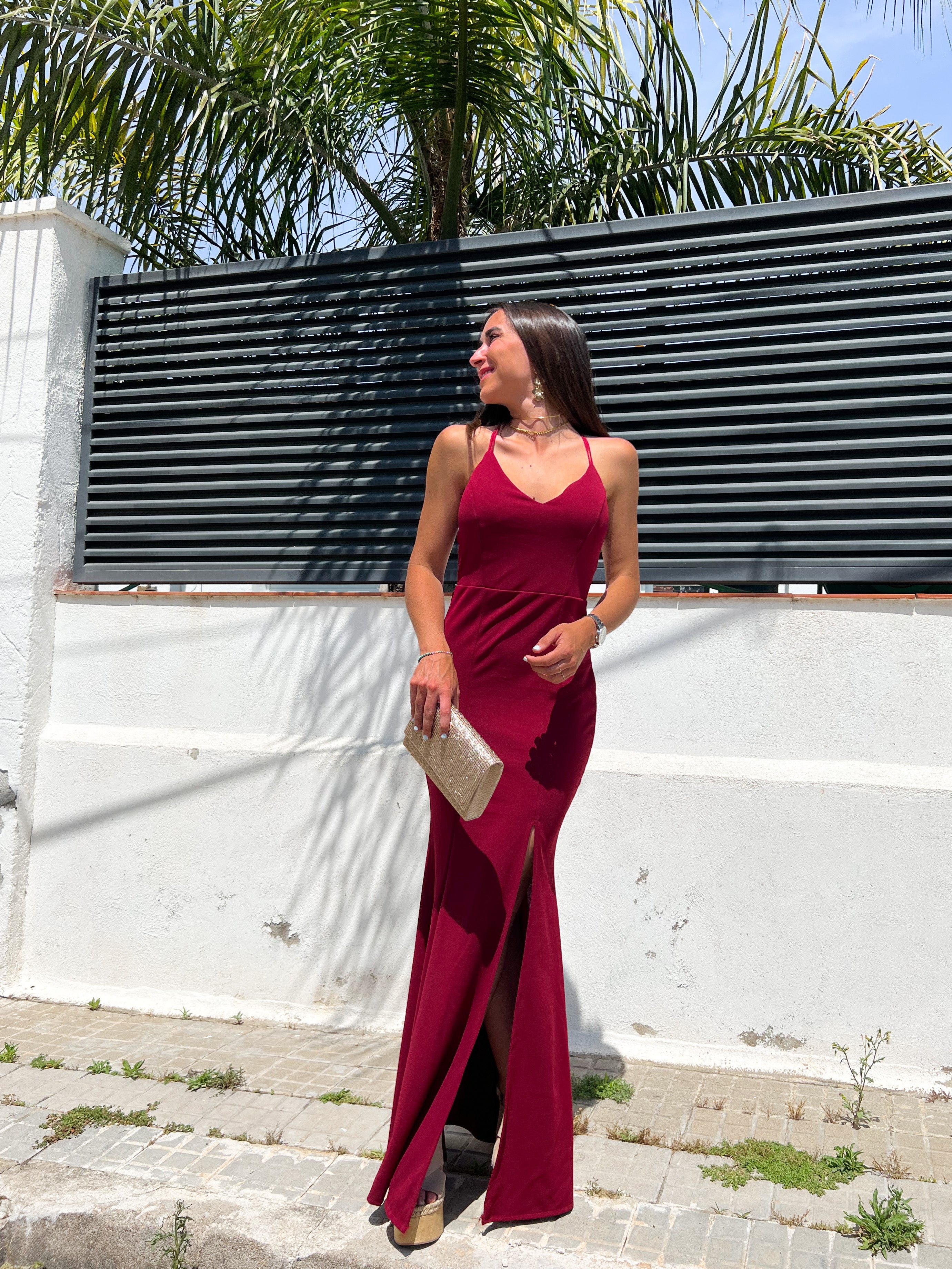Robe longue avec queue de pie