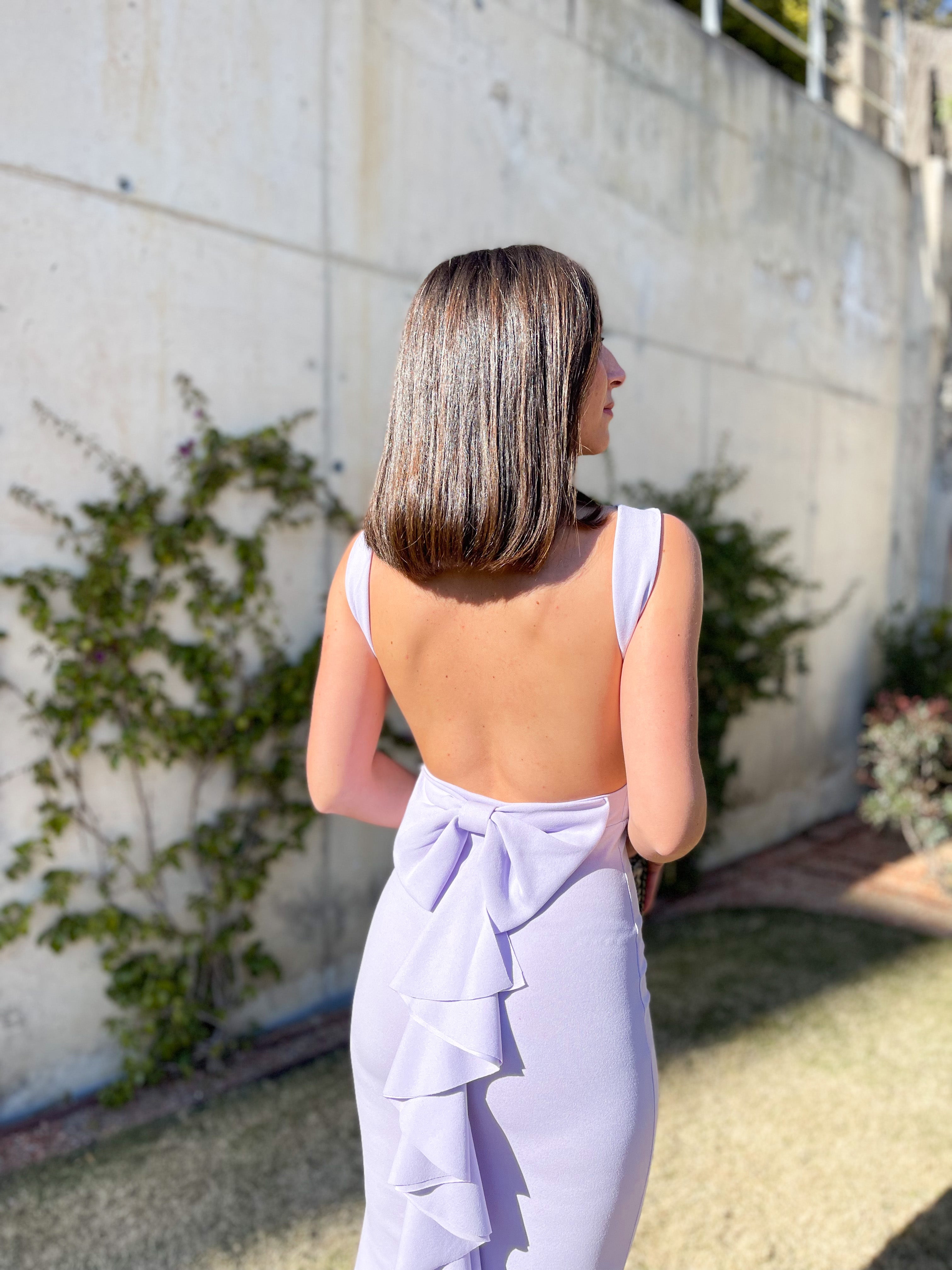 Vestido largo sirena lila