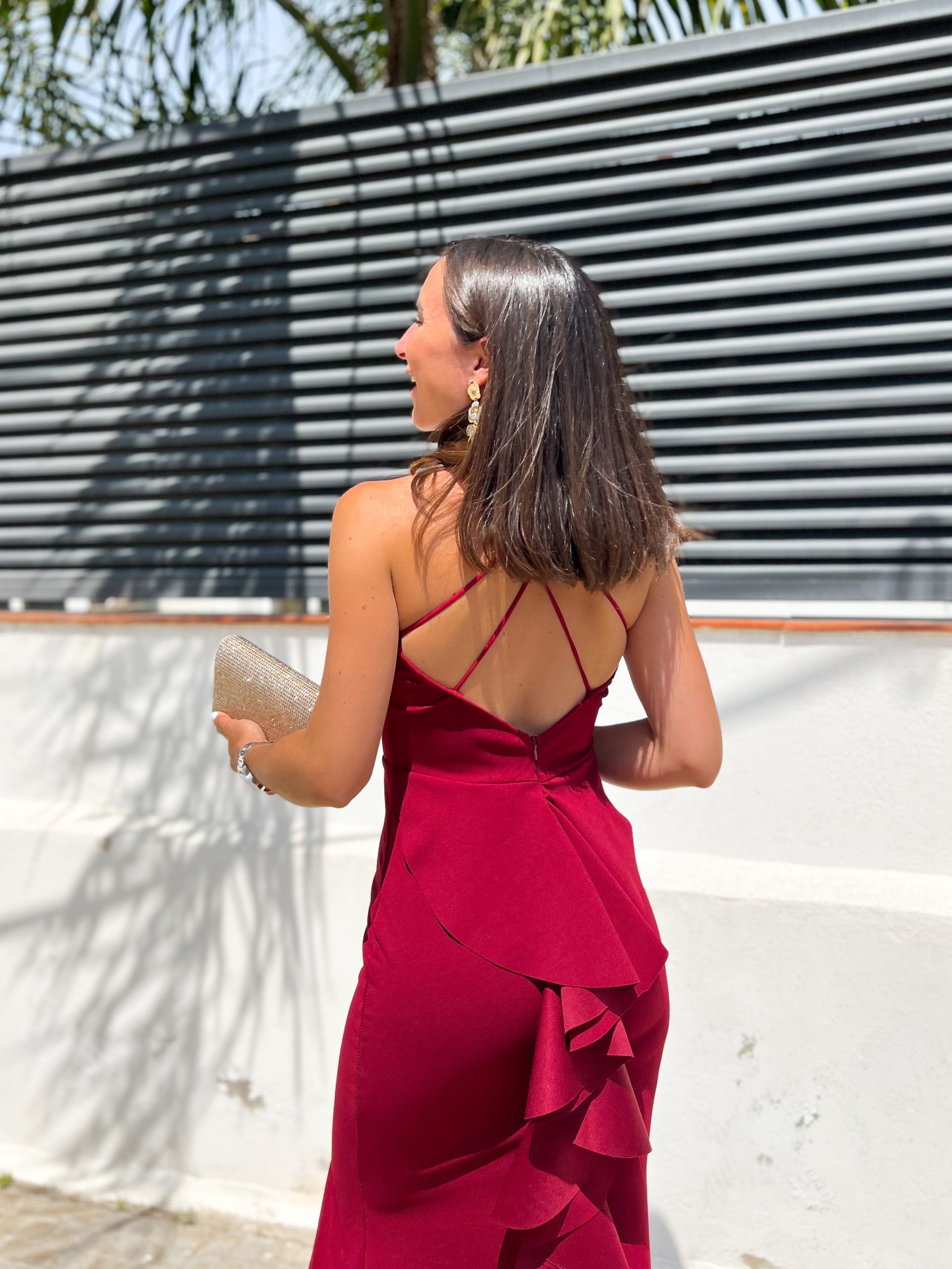 Robe longue avec queue de pie