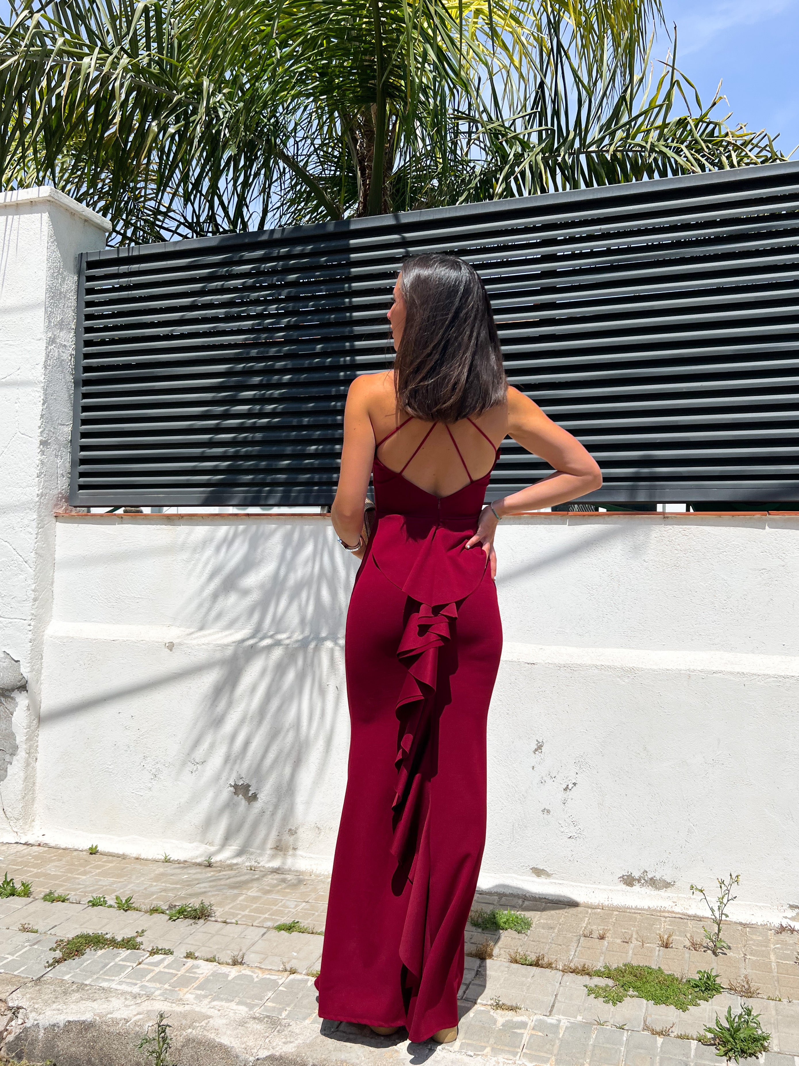 Robe longue avec queue de pie