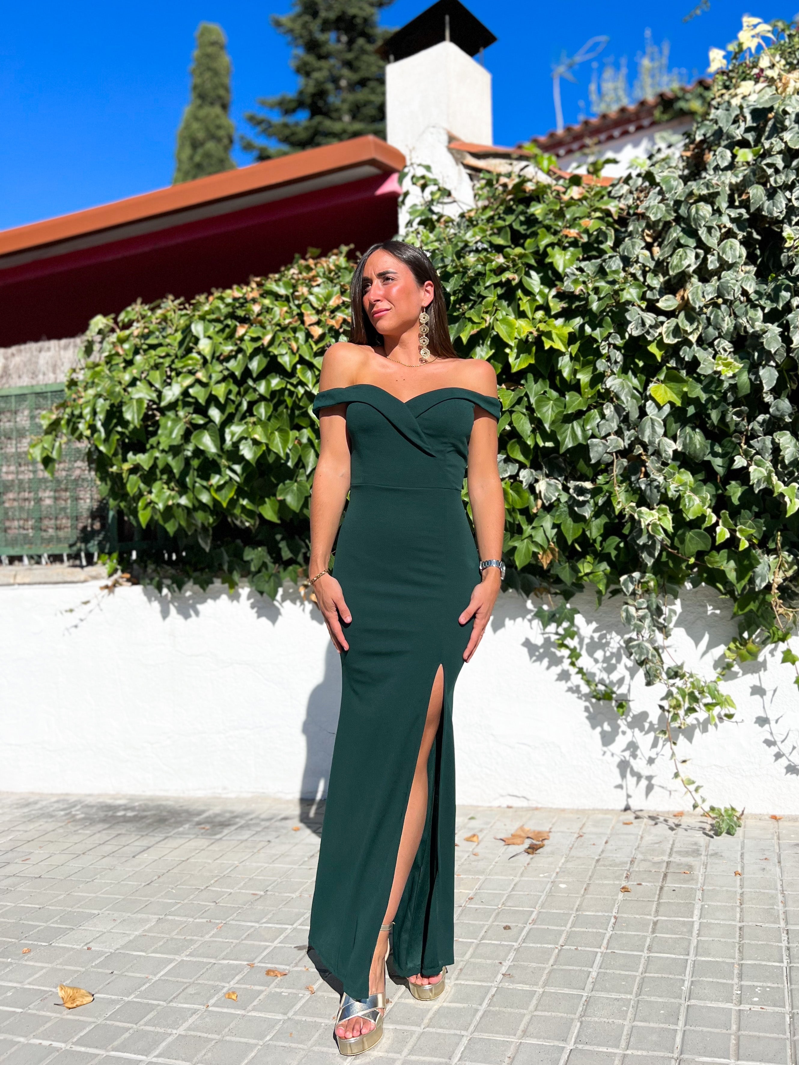 Vestido barco ajustado botella