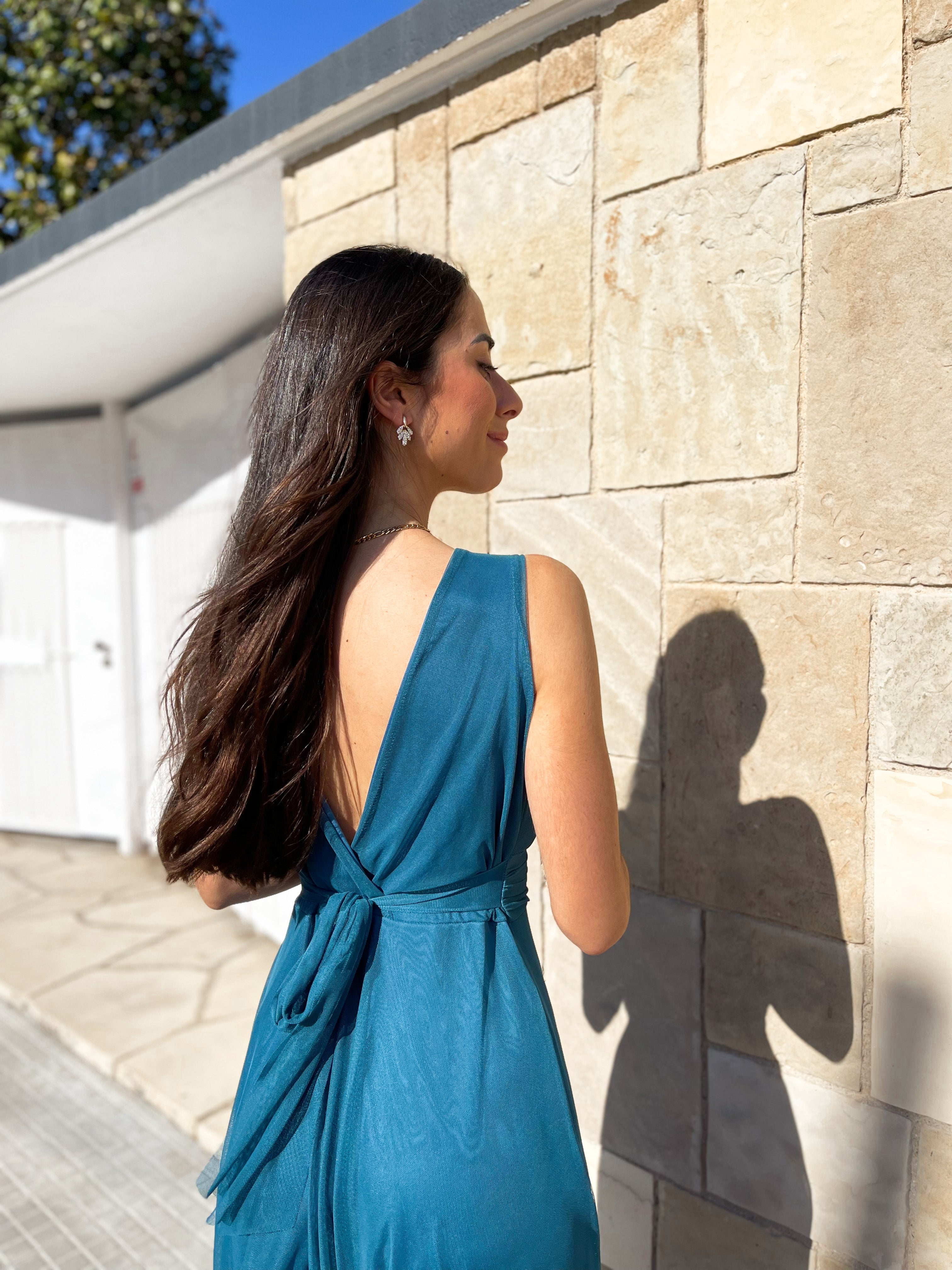 Vestido tulle pico pursia