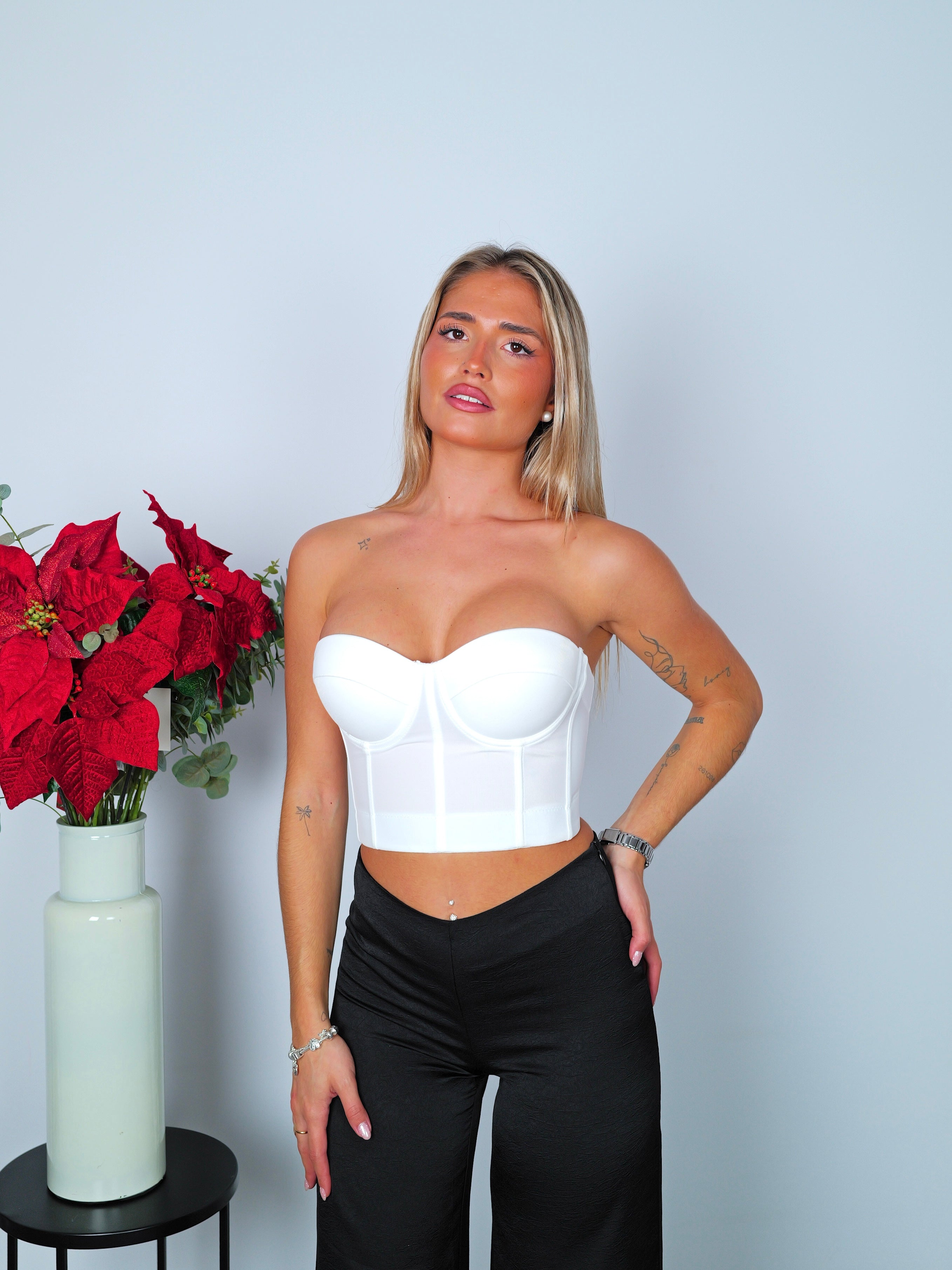 White plain corset top