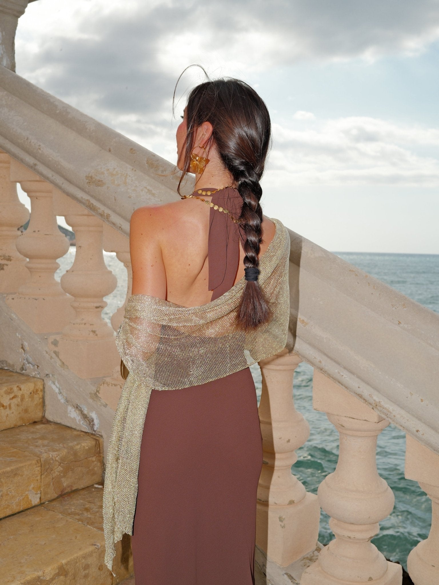 Gold metallic effect shawl - SORELLAS