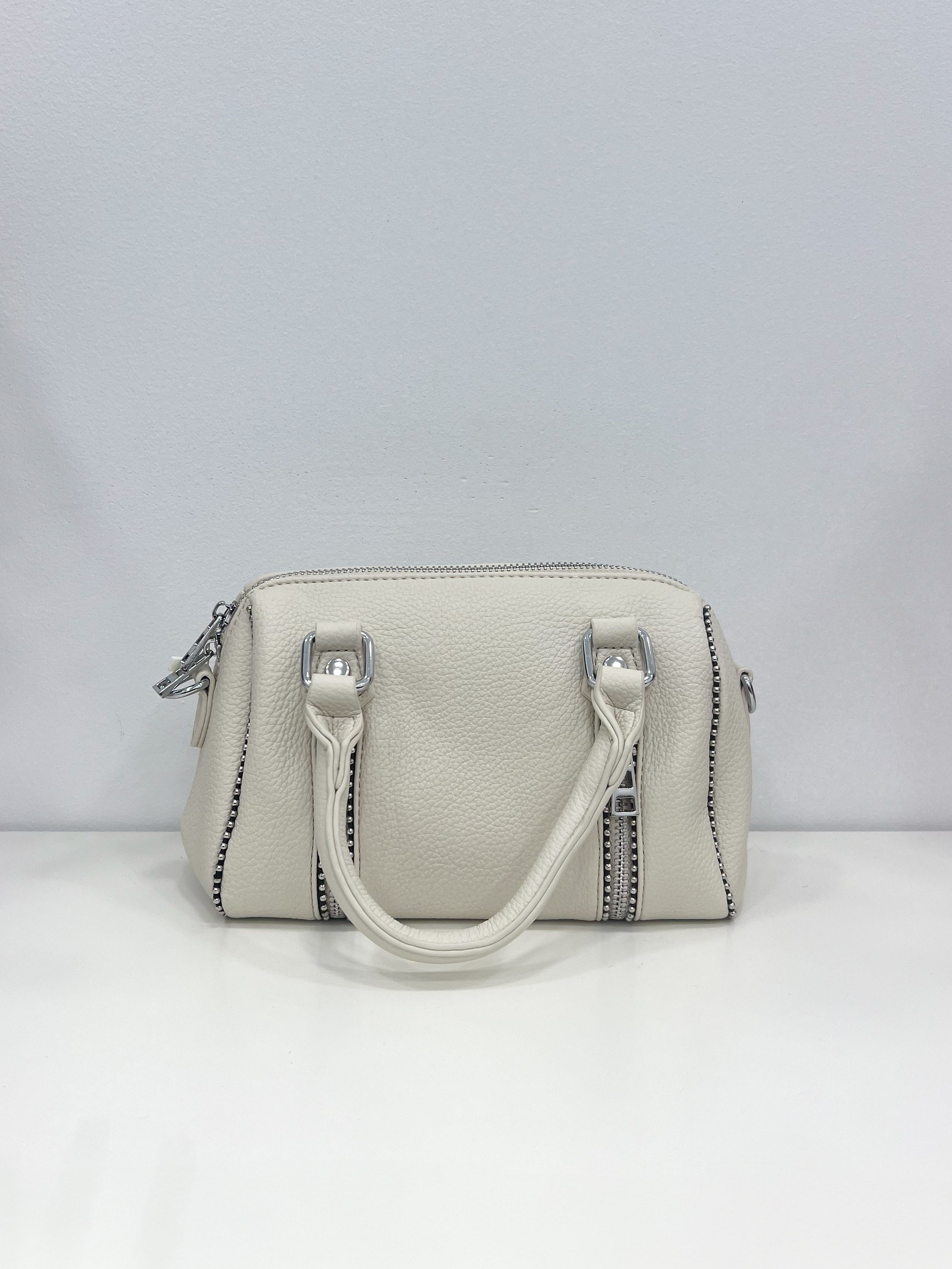 Beige mini zipper bag