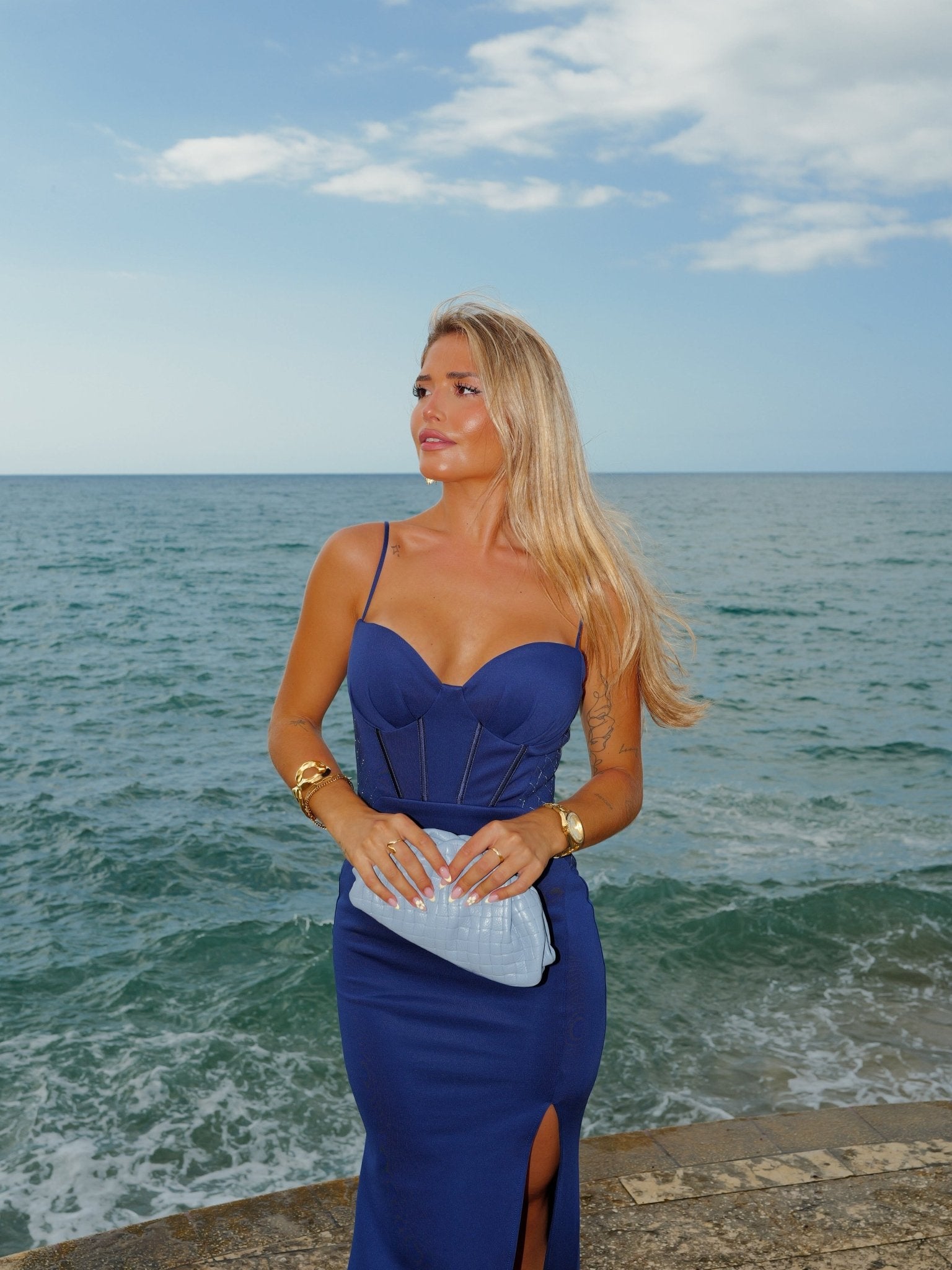 Strapless dress with nautical detail - SORELLAS