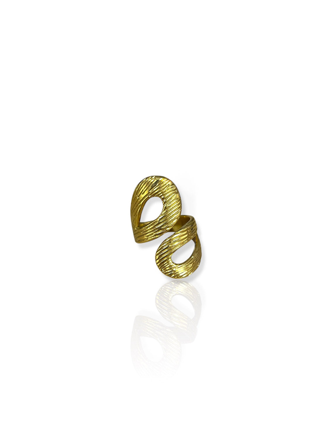 Gold plated intertwined petals ring