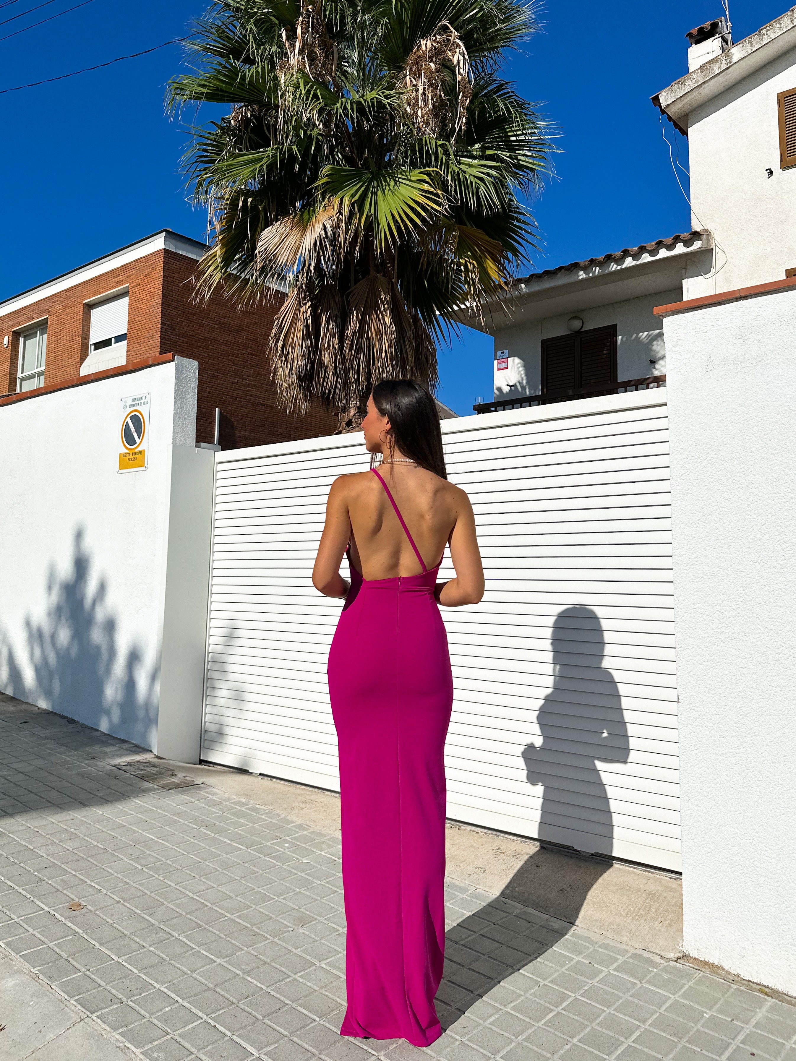 Mermaid neckline dress BOUGAINVILLEA