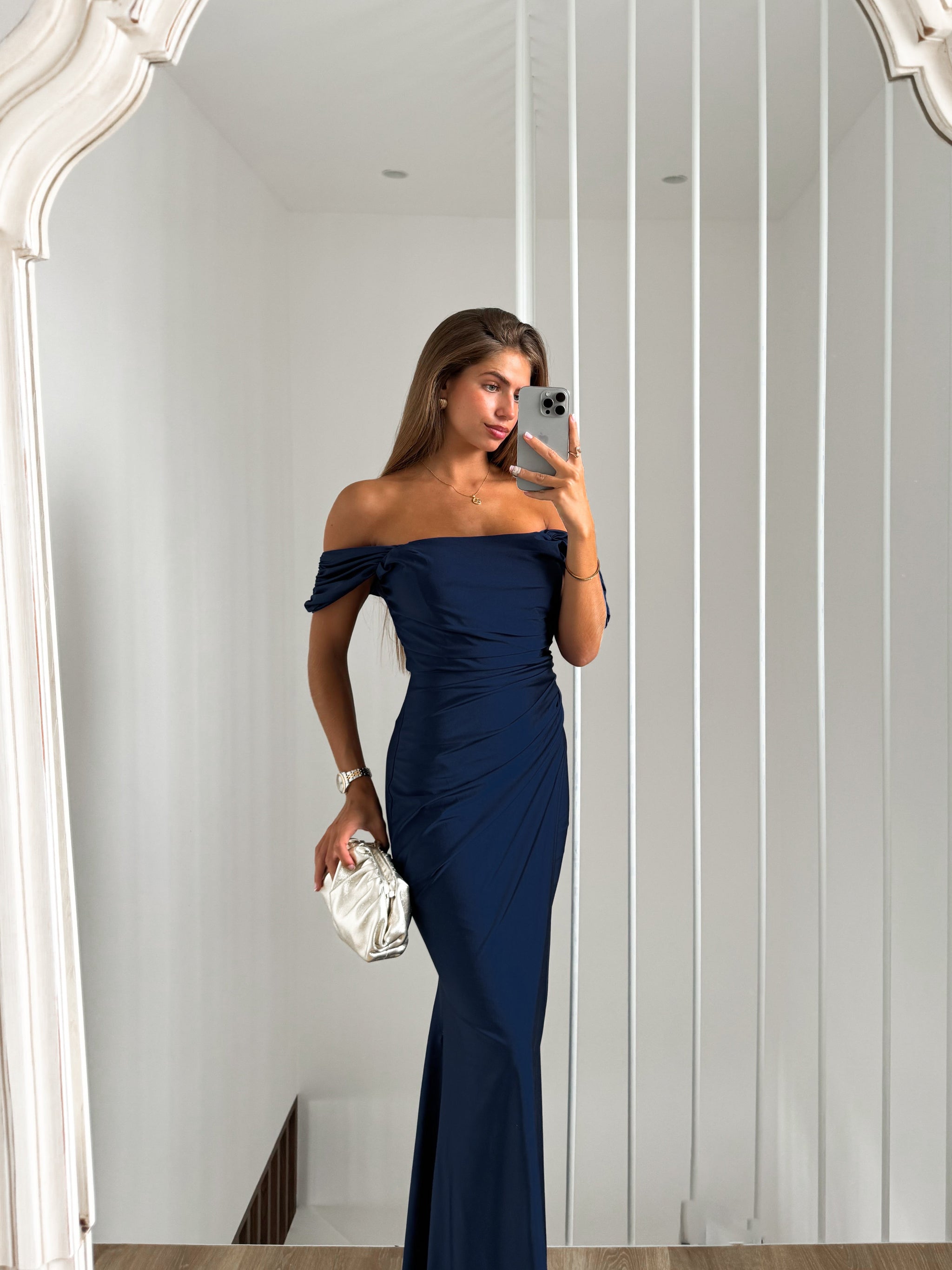 Navy sleeveless dress