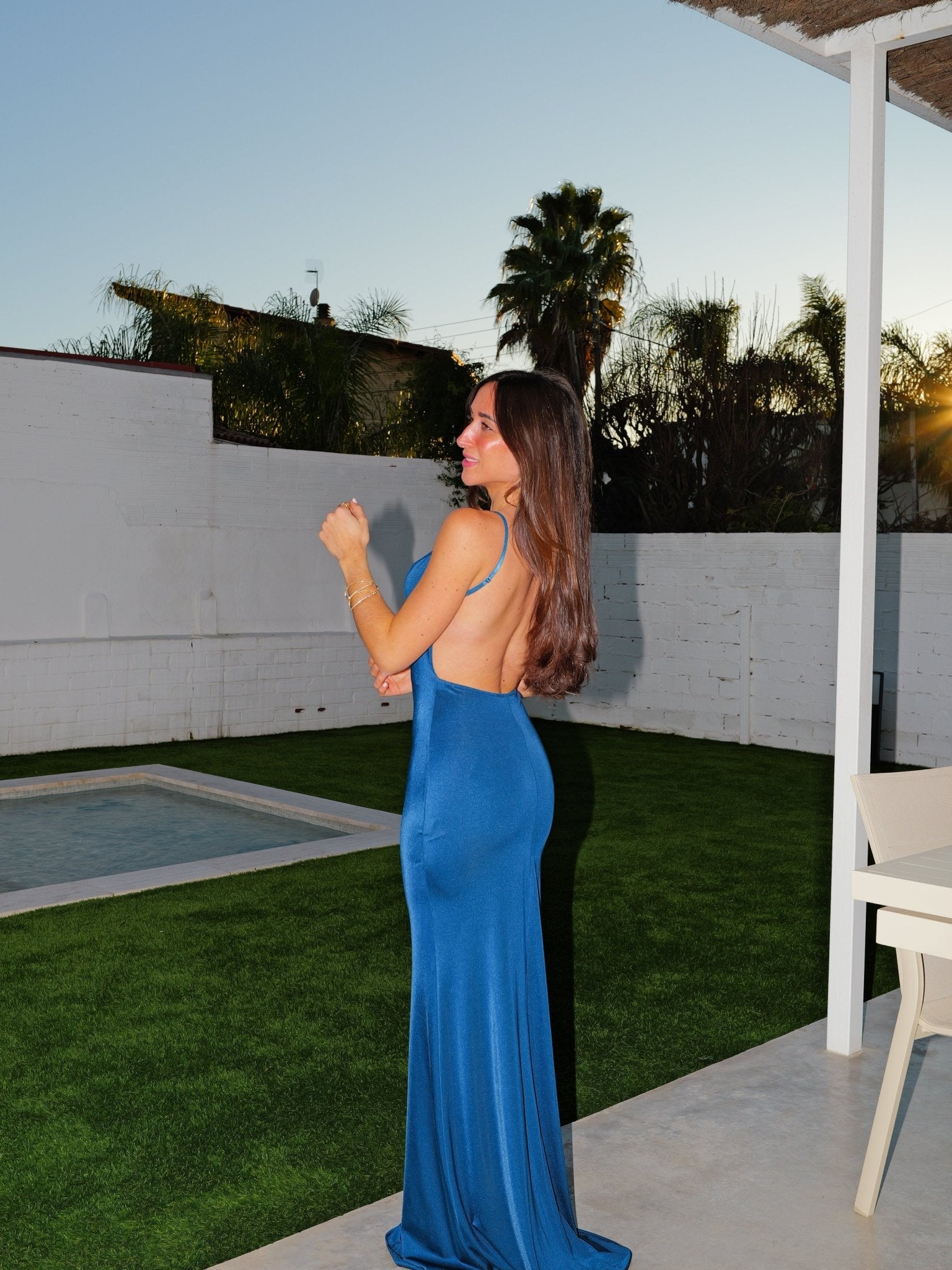 TEAL open-back dress TEAL SORELLAS