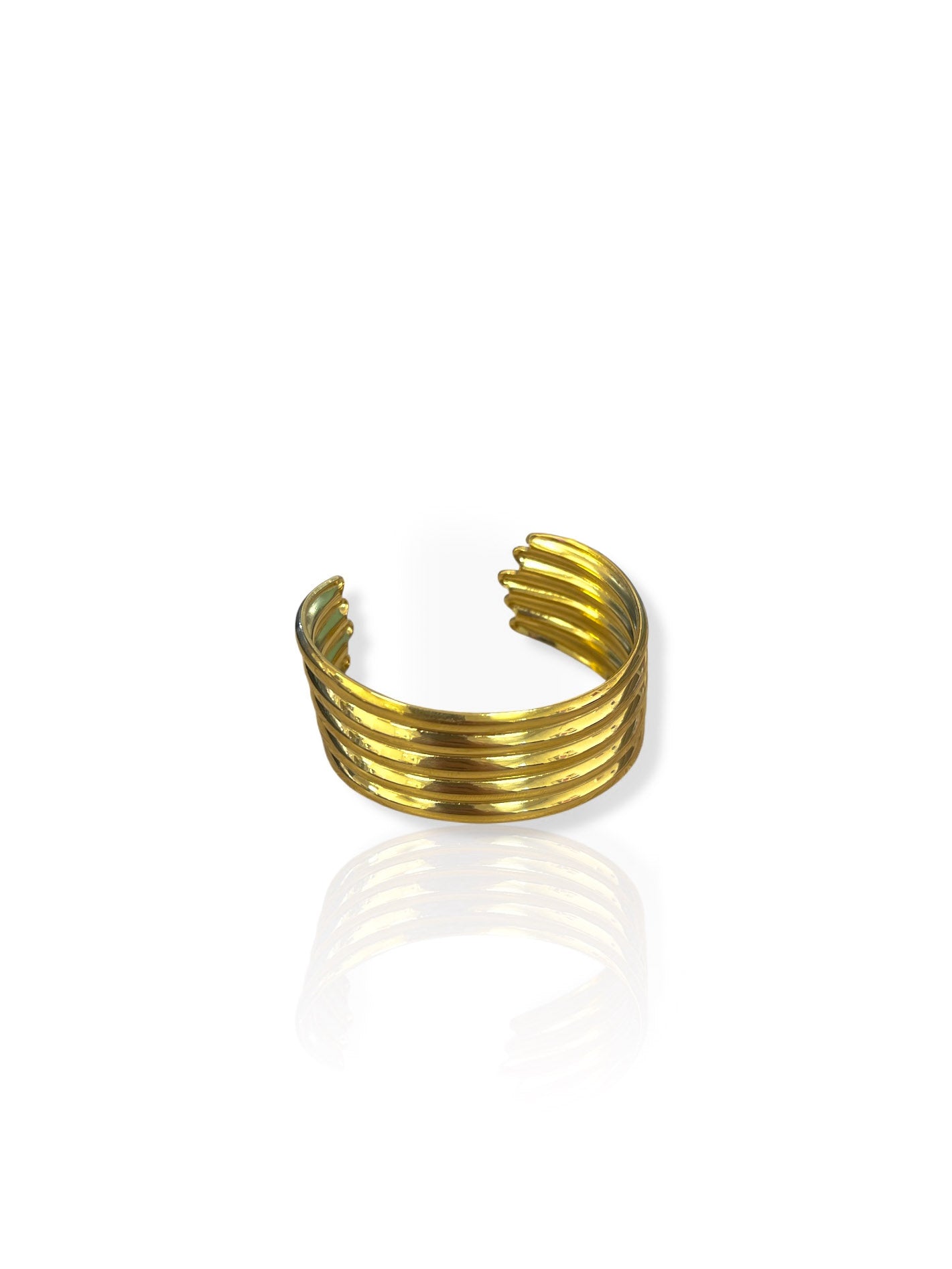 Asymmetrical gold plated hoop earrings bracelet
