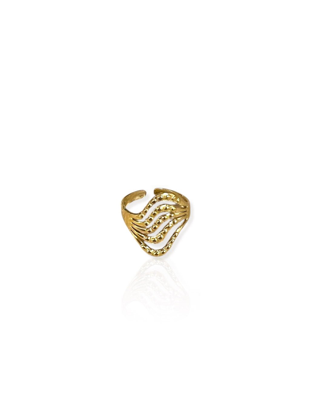 Gold wave detail ring - Sorellas The Brand Barcelona S.L